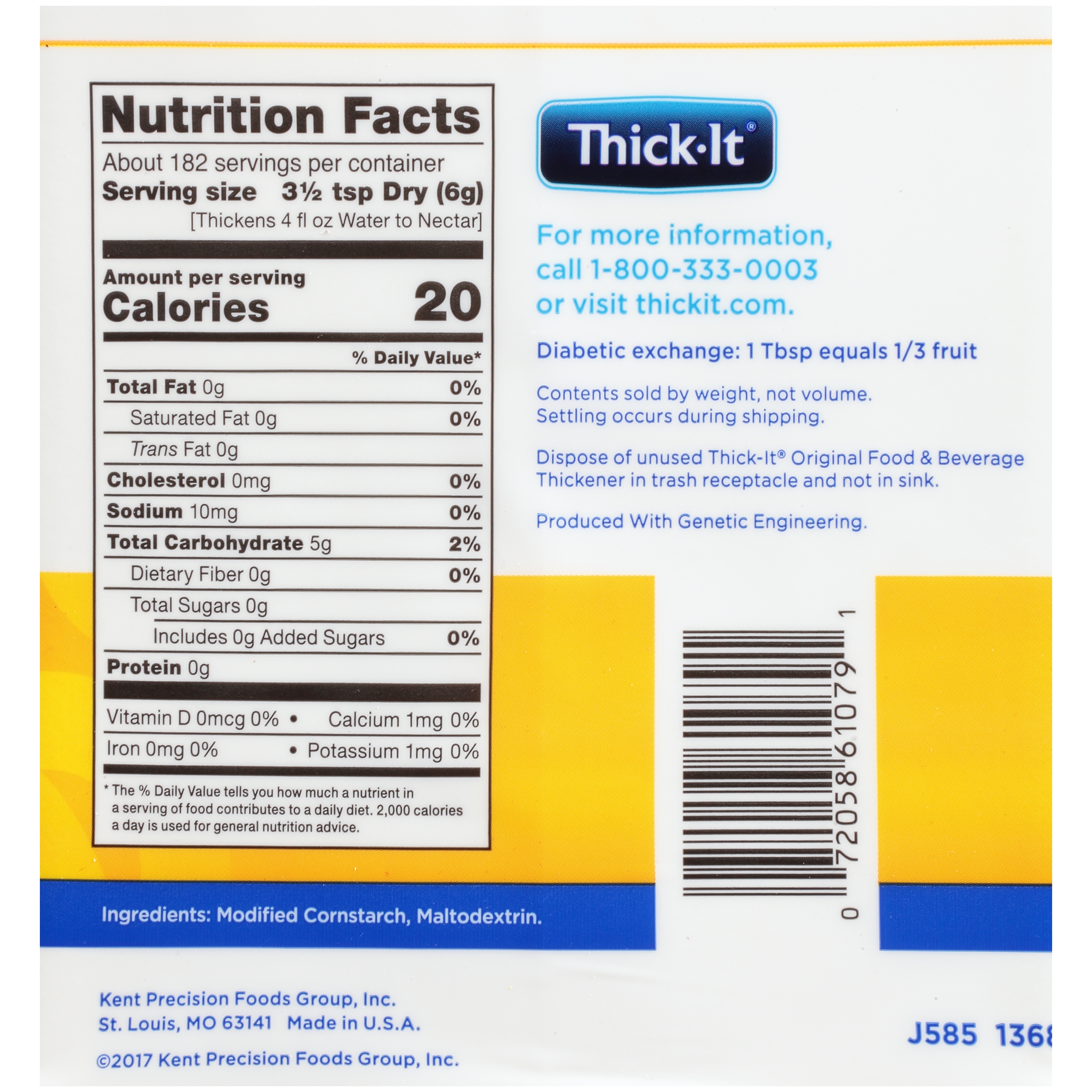 Kent Precision Foods - J585-C6800 Thick-It® Original Ready to Use Food & Beverage Thickener