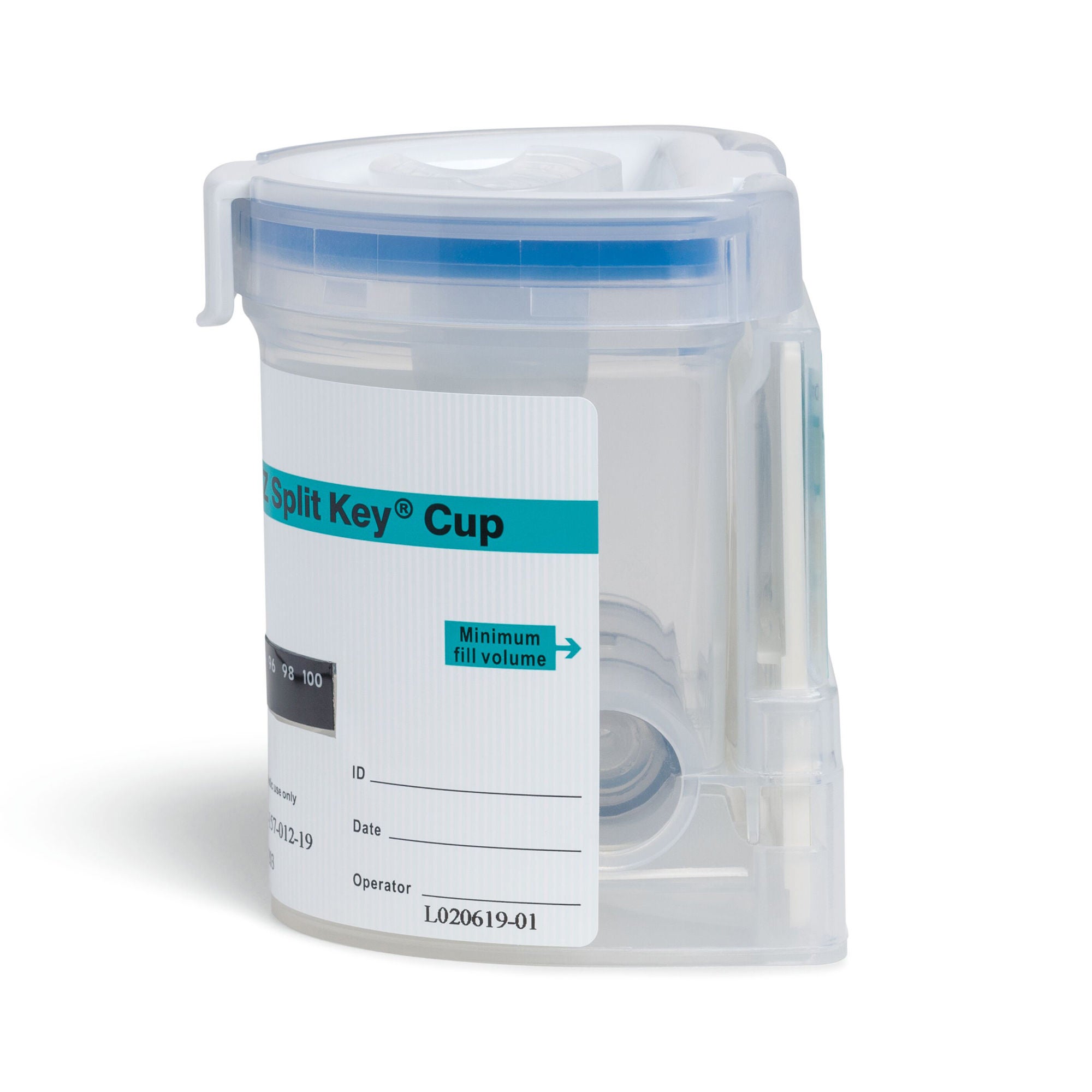 Abbott Rapid Dx North America LLC - DOA-1247-019 Drugs of Abuse Test Kit E-Z Split Key® Cup COC, mAMP/MET, OPI, THC 25 Tests CLIA Waived