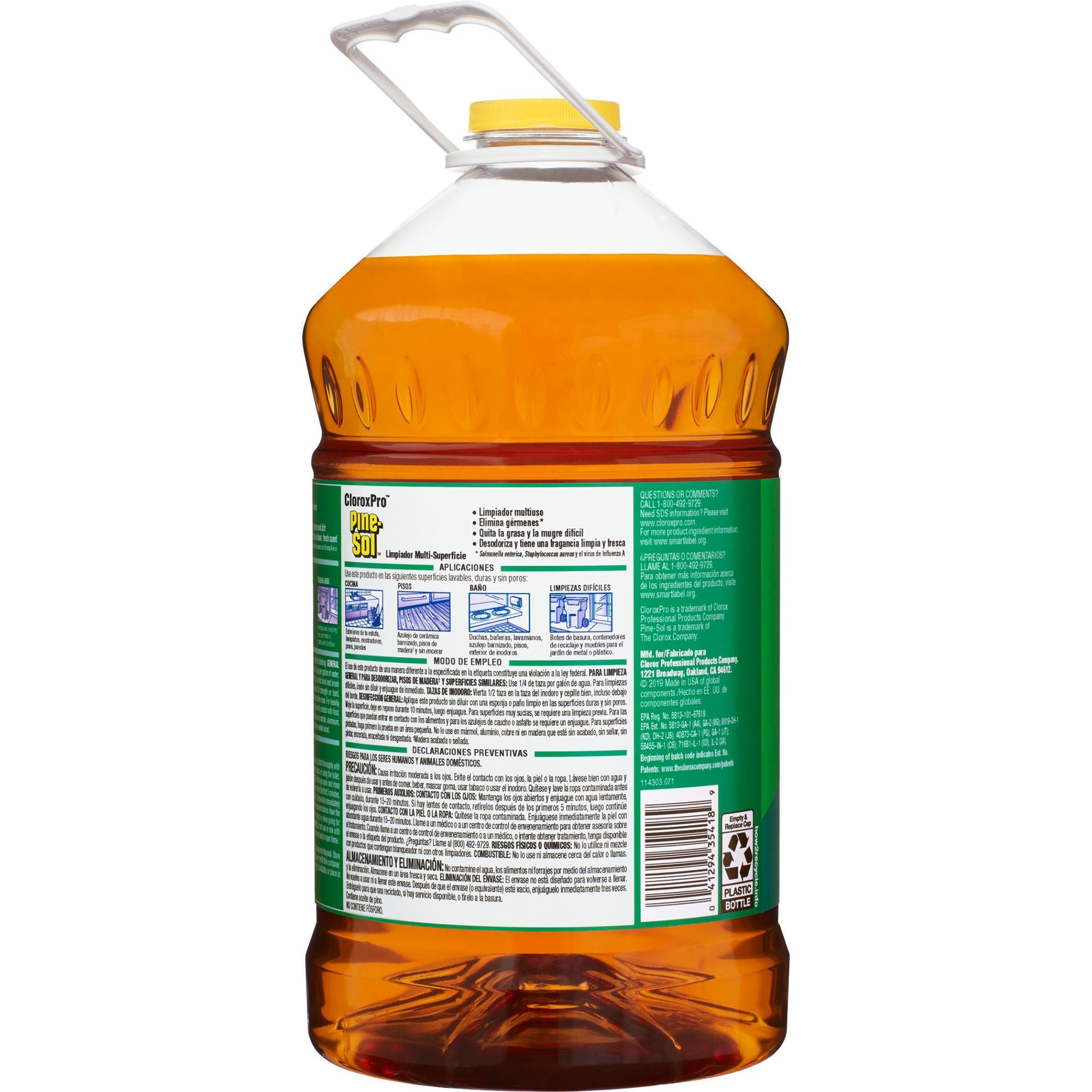 The Clorox Company - 35418 Surface Cleaner CloroxPro™ Pine-Sol® Oil Based Manual Pour Liquid Concentrate 144 oz. Bottle Pine Scent NonSterile