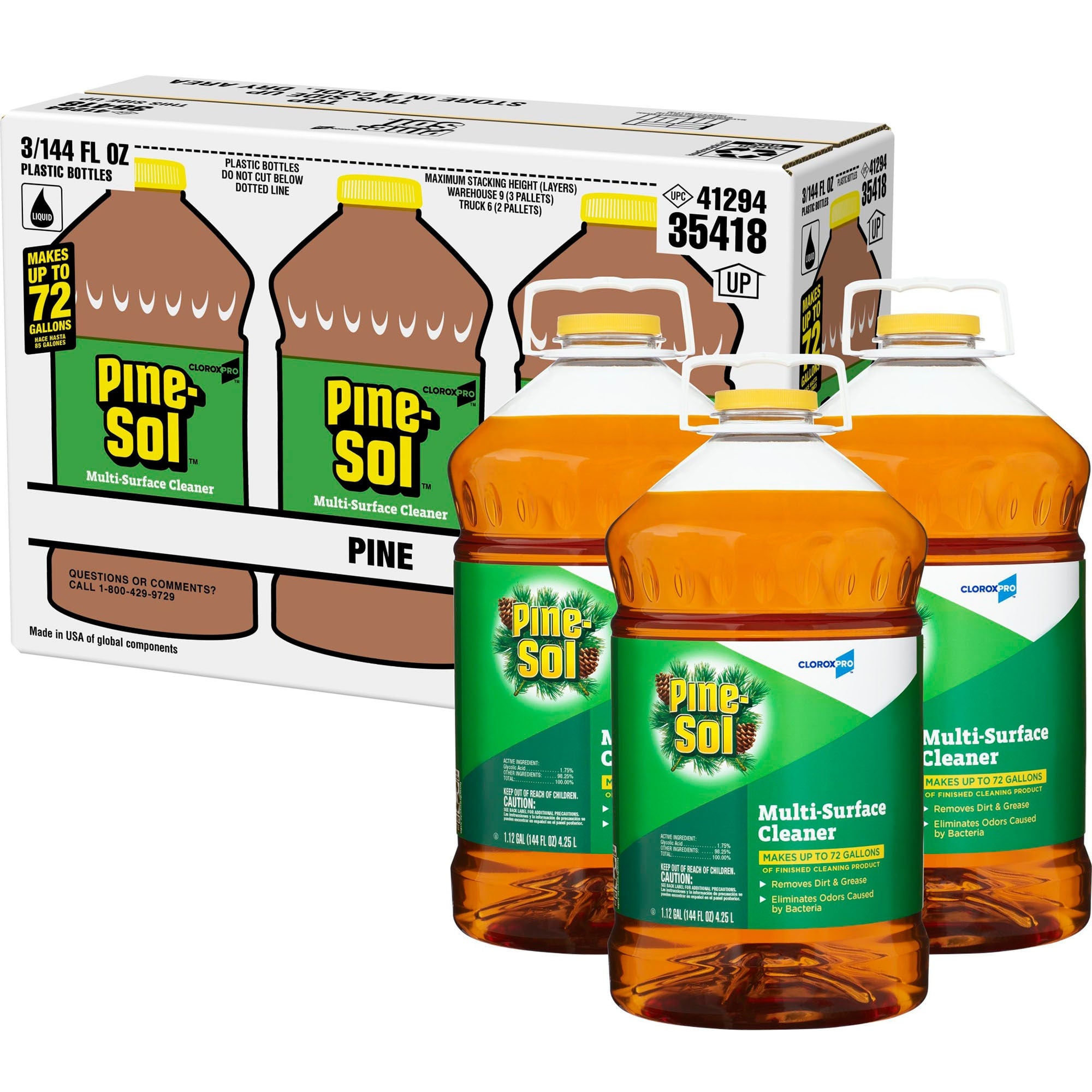 The Clorox Company - 35418 Surface Cleaner CloroxPro™ Pine-Sol® Oil Based Manual Pour Liquid Concentrate 144 oz. Bottle Pine Scent NonSterile