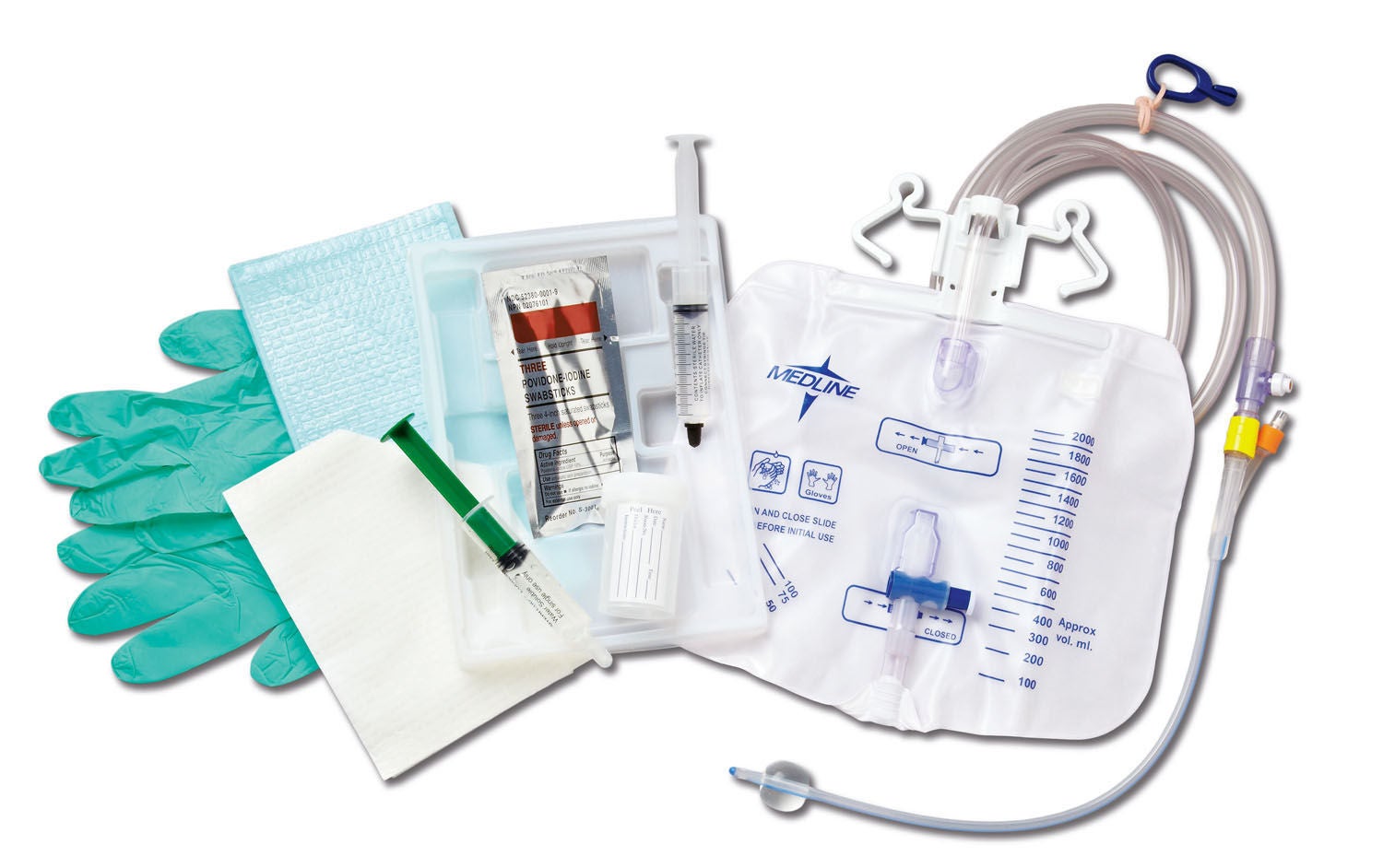 Medline - DYND11519 Indwelling Catheter Tray Medline Closed System / Foley 16 Fr. 10 cc Balloon Silicone