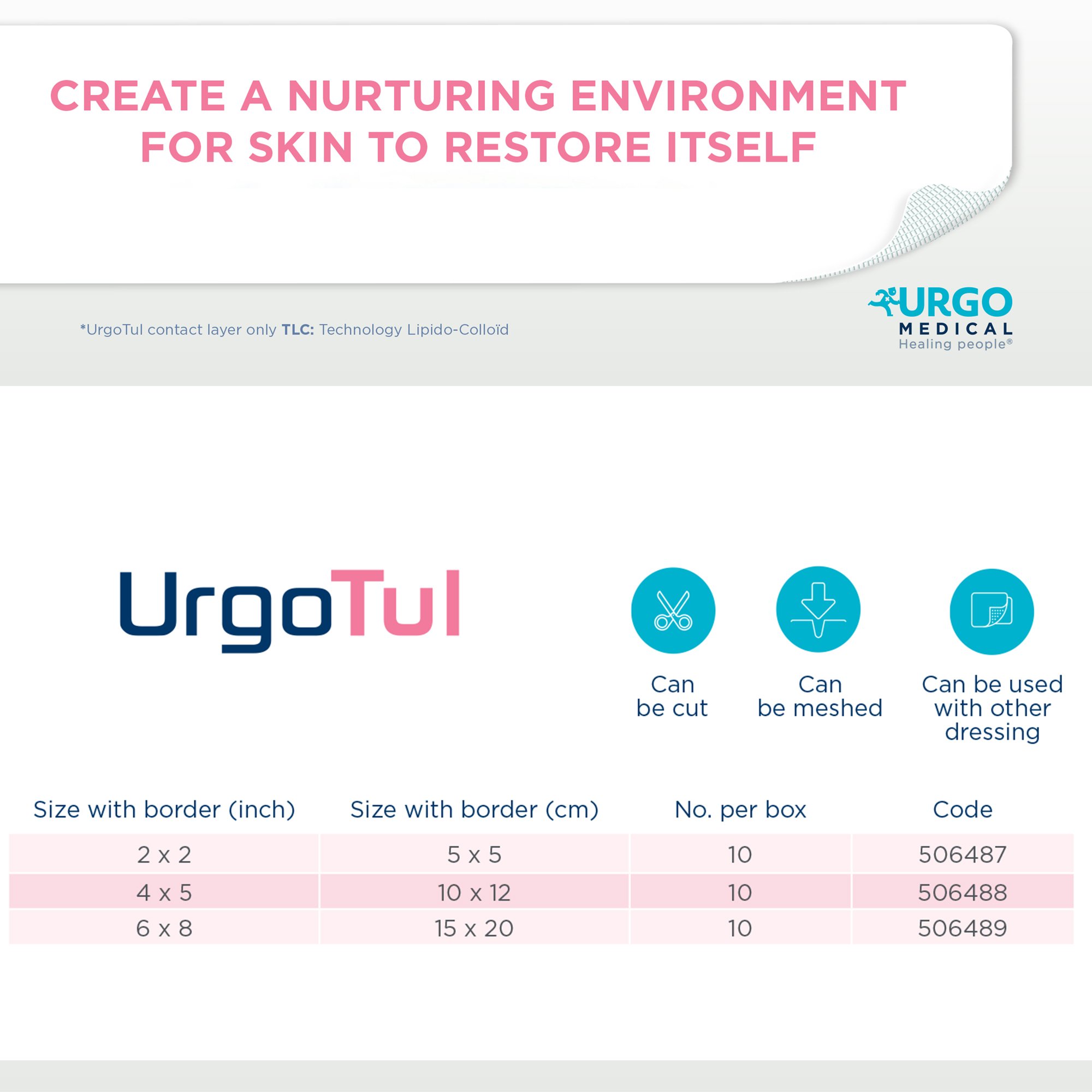 Urgo Medical North America LLC - 506488 UrgoTul™ Impregnated Contact Layer Dressing