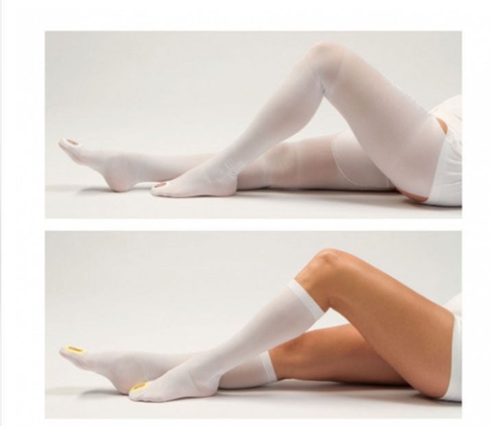 DJO - 501R-4 Anti-embolism Stocking VenaFlow® AES Thigh High Large / Regular Blue Inspection Toe