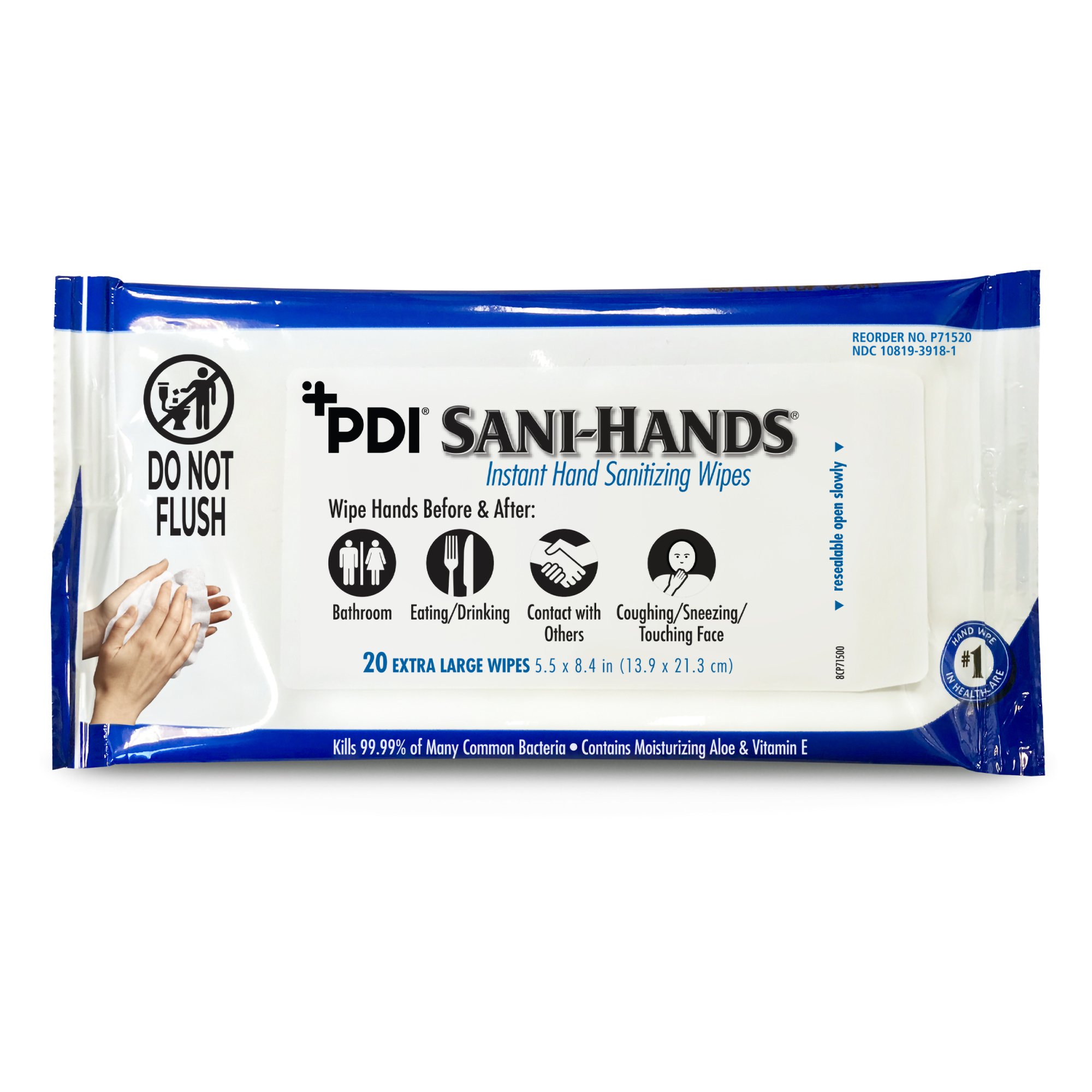 Professional Disposables - P71520 Sani-Hands Hand Sanitizing Wipes