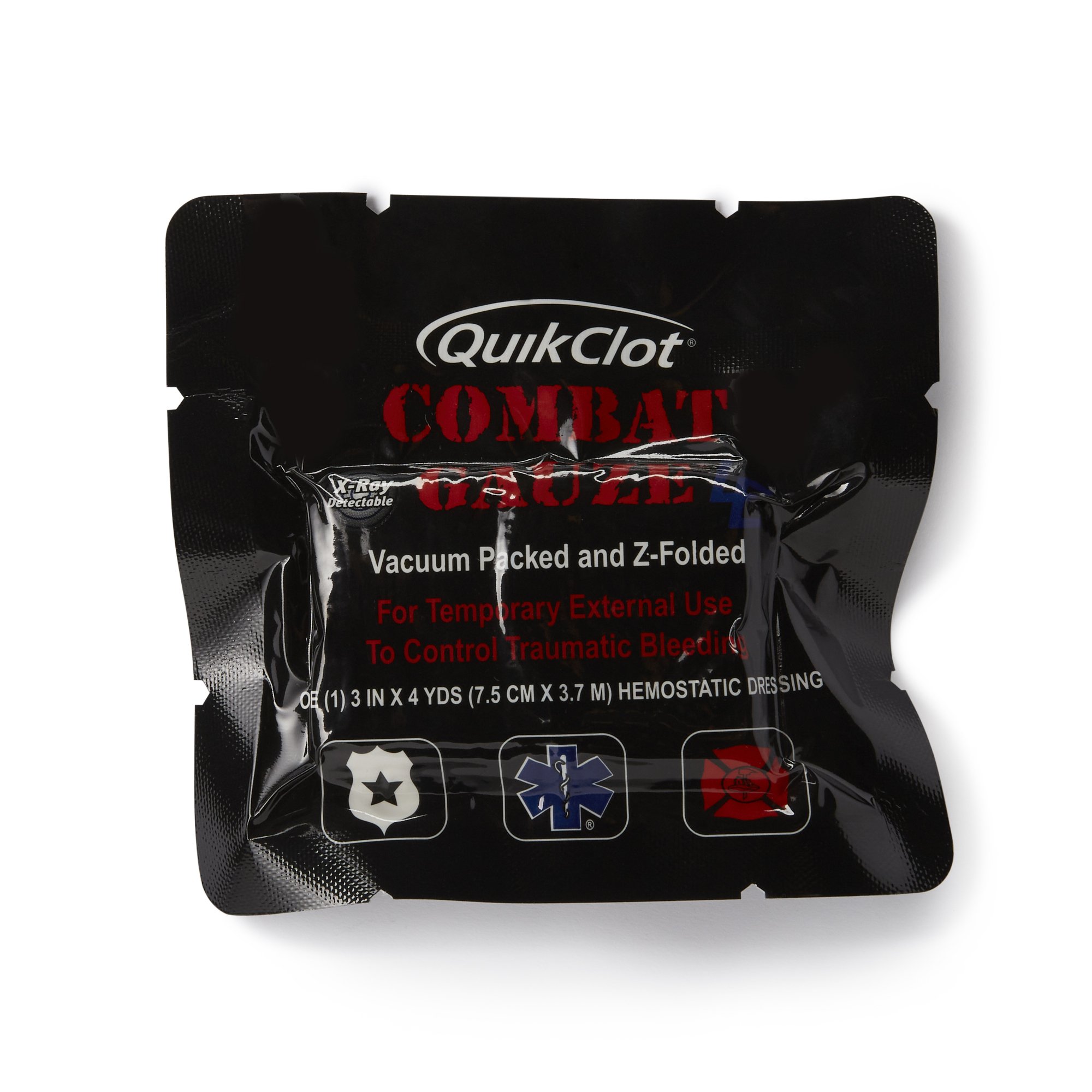 Teleflex LLC 350 - QuikClot Combat Gauze® LE Hemostatic Dressing, 3 Inch x 4 Yard - 1/Each