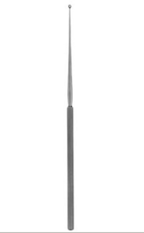 V. Mueller - AU5593 Ear Curette V. Mueller® Buck 5-7/8 Inch Length Single-ended Handle Size 2 Tip Angled Blunt Round Loop Tip