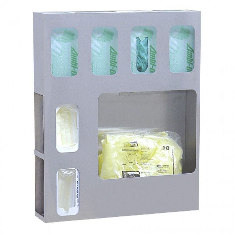 Omnimed - 307000 Hygiene Dispensing Station Wall Mount 26 H X 21 W X 4.5 D Inch Stainless Steel
