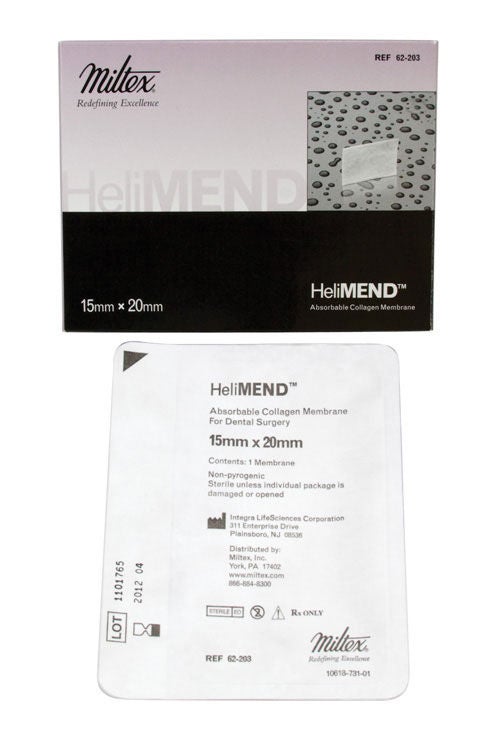 Integra Lifesciences - 62-203 Absorbable Collagen Membrane HeliMEND™ 15 mm X 20 mm Rectangle Sterile