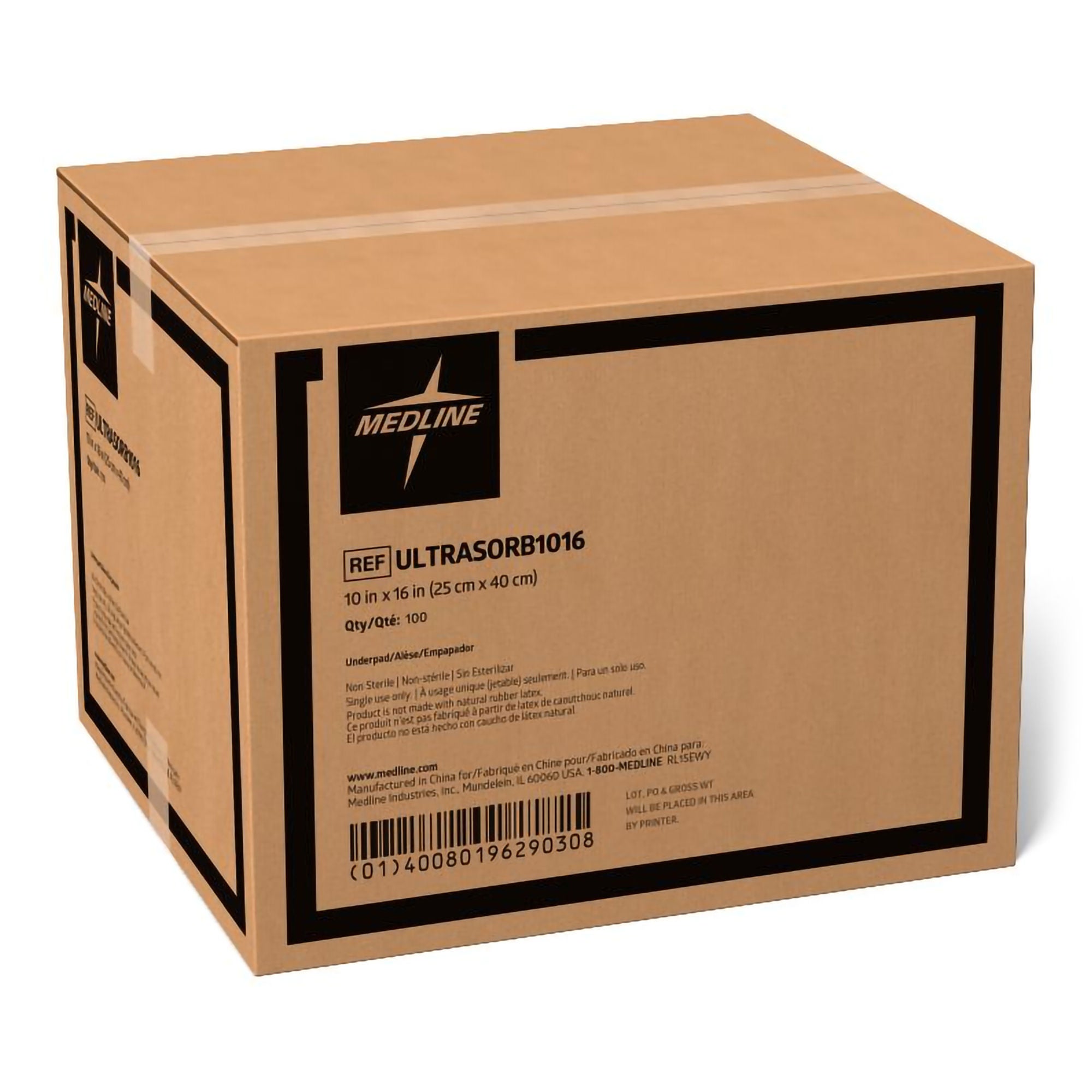 Medline - ULTRASORB1016 Disposable Underpad Ultrasorbs AP® Low Air Loss 10 X 16 Inch Polymer Heavy Absorbency