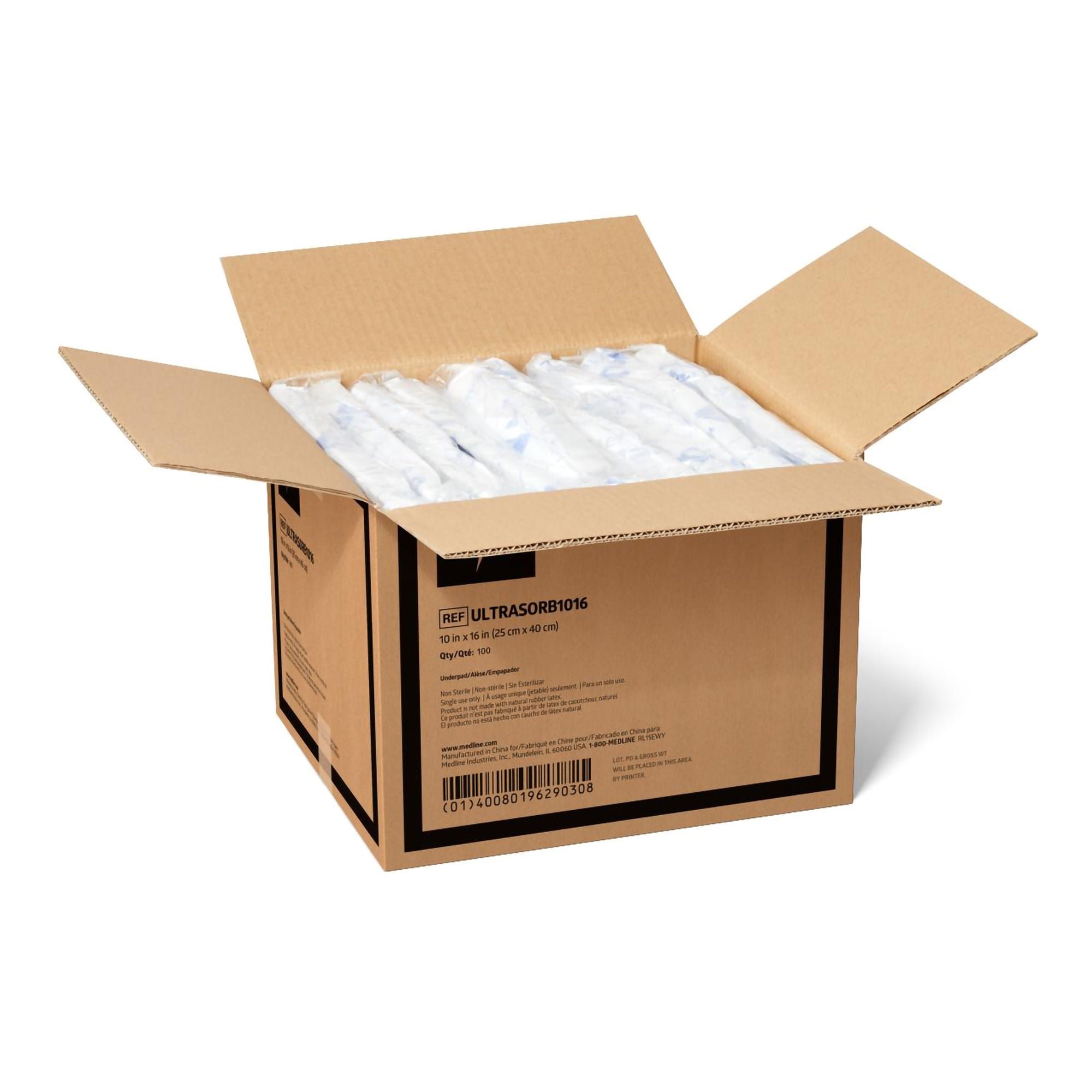 Medline - ULTRASORB1016 Disposable Underpad Ultrasorbs AP® Low Air Loss 10 X 16 Inch Polymer Heavy Absorbency