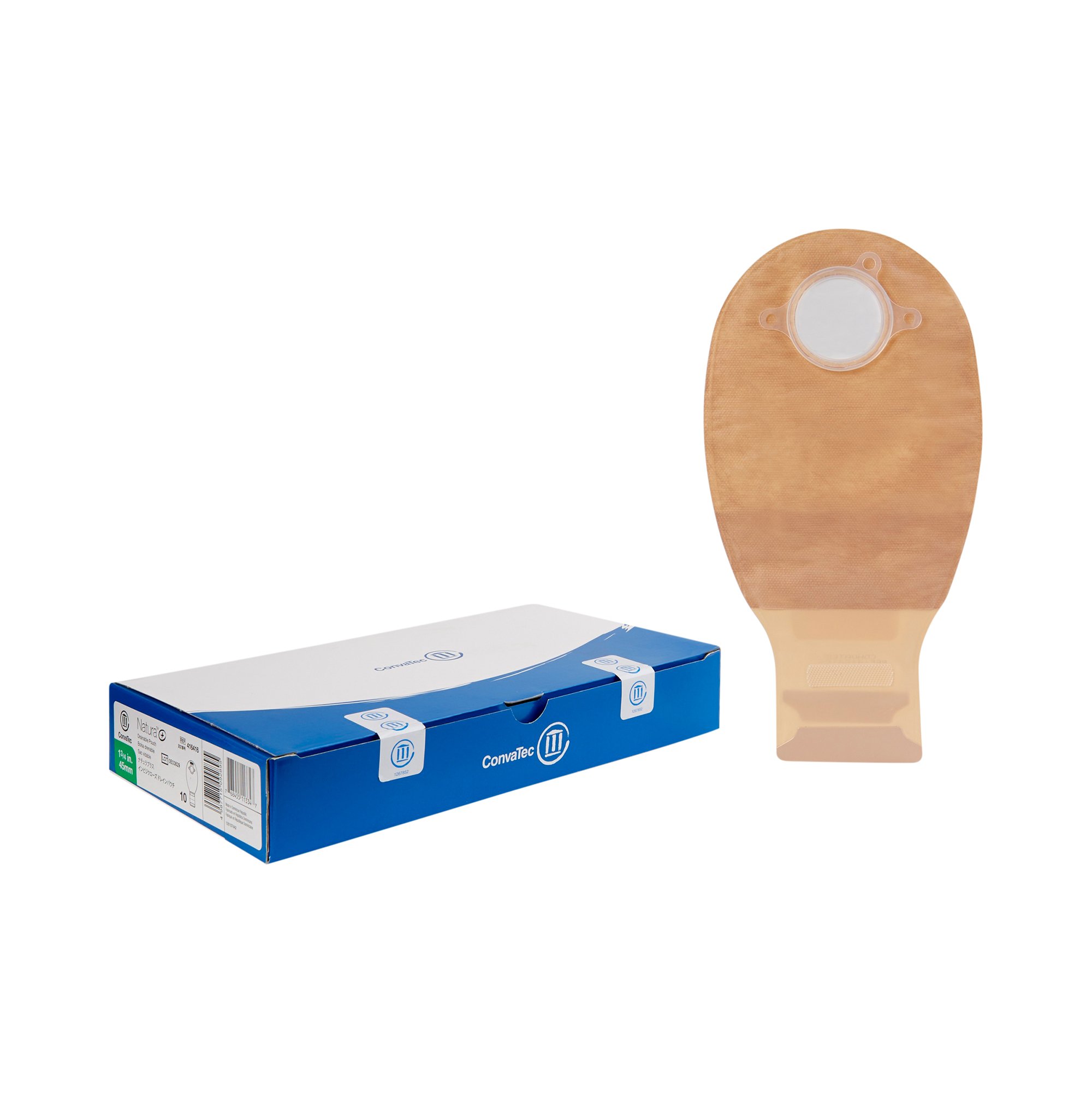 ConvaTec 416416 - Natura® + Two-Piece Transparent Filtered Ostomy Pouch, 1¾ Inch Flange - 10/Box