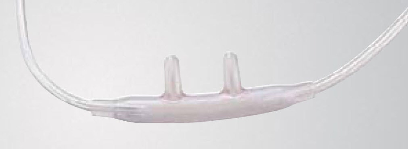 Sun Med - FM2600 Nasal Cannula with Ear Cushion AirLife® Adult Curved Prongs 7 Foot Tubing HFNC