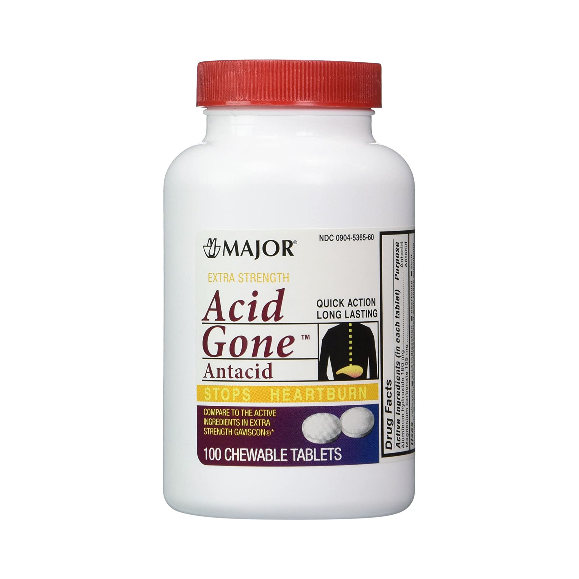 Major Pharmaceuticals - 00904536560 Acid Gone Aluminum Hydroxide / Magnesium Carbonate Antacid