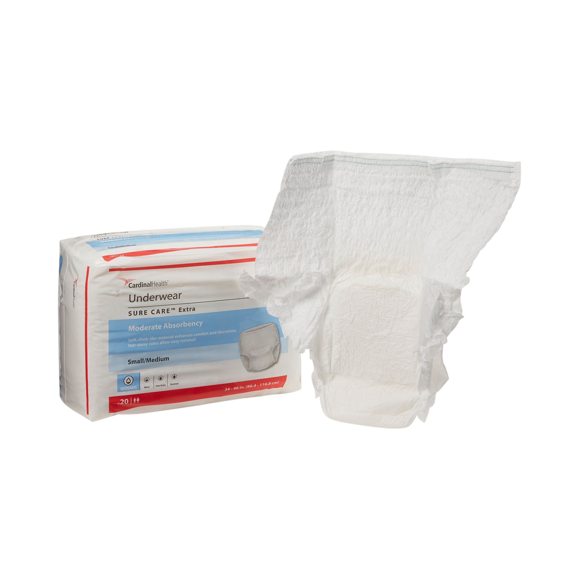 Cardinal - 1840A Sure Care™ Extra Moderate Absorbency Incontinence Underwear