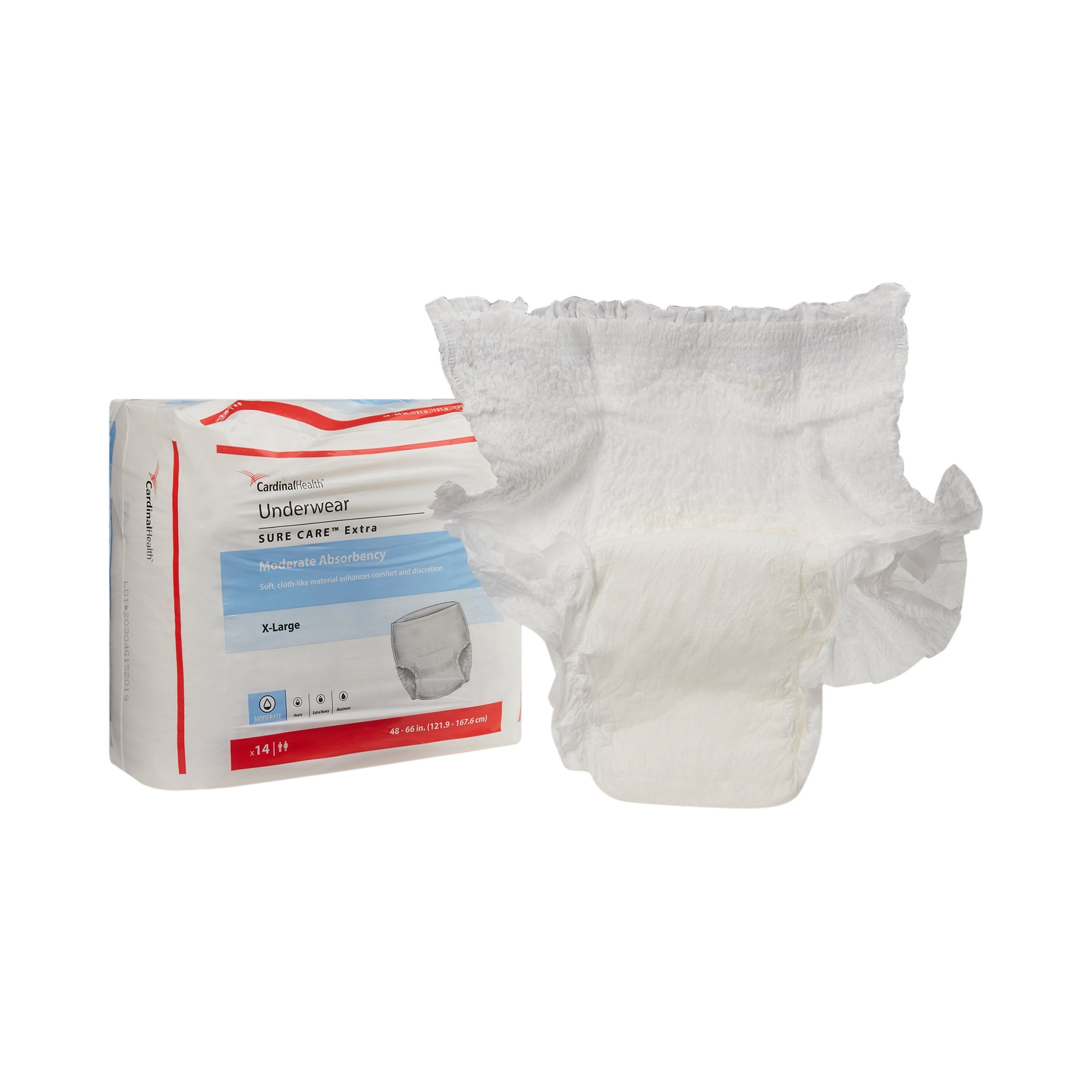 Cardinal - 1850A Sure Care™ Extra Moderate Absorbency Incontinence Underwear