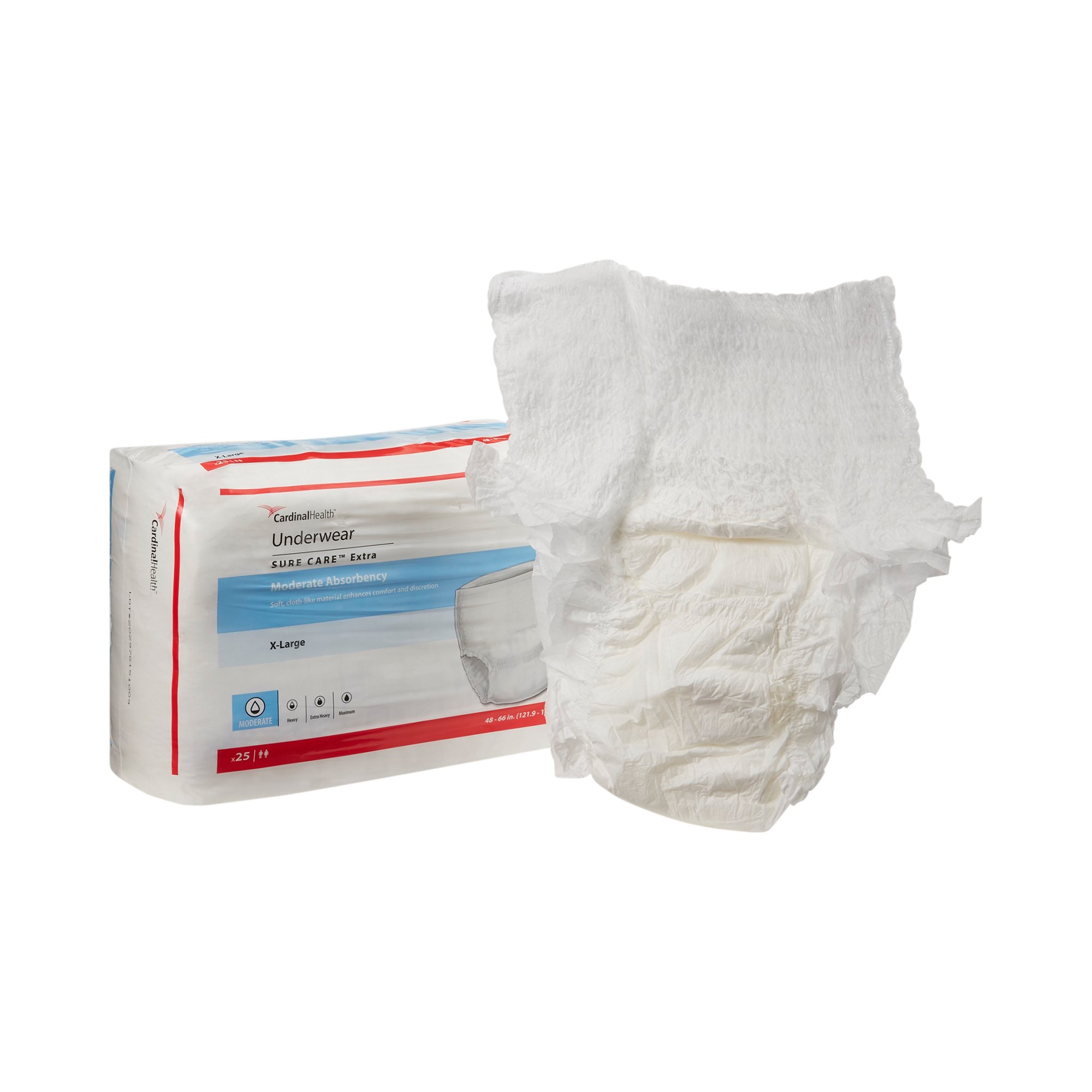Cardinal - 1850R Sure Care™ Extra Moderate Absorbency Incontinence Underwear