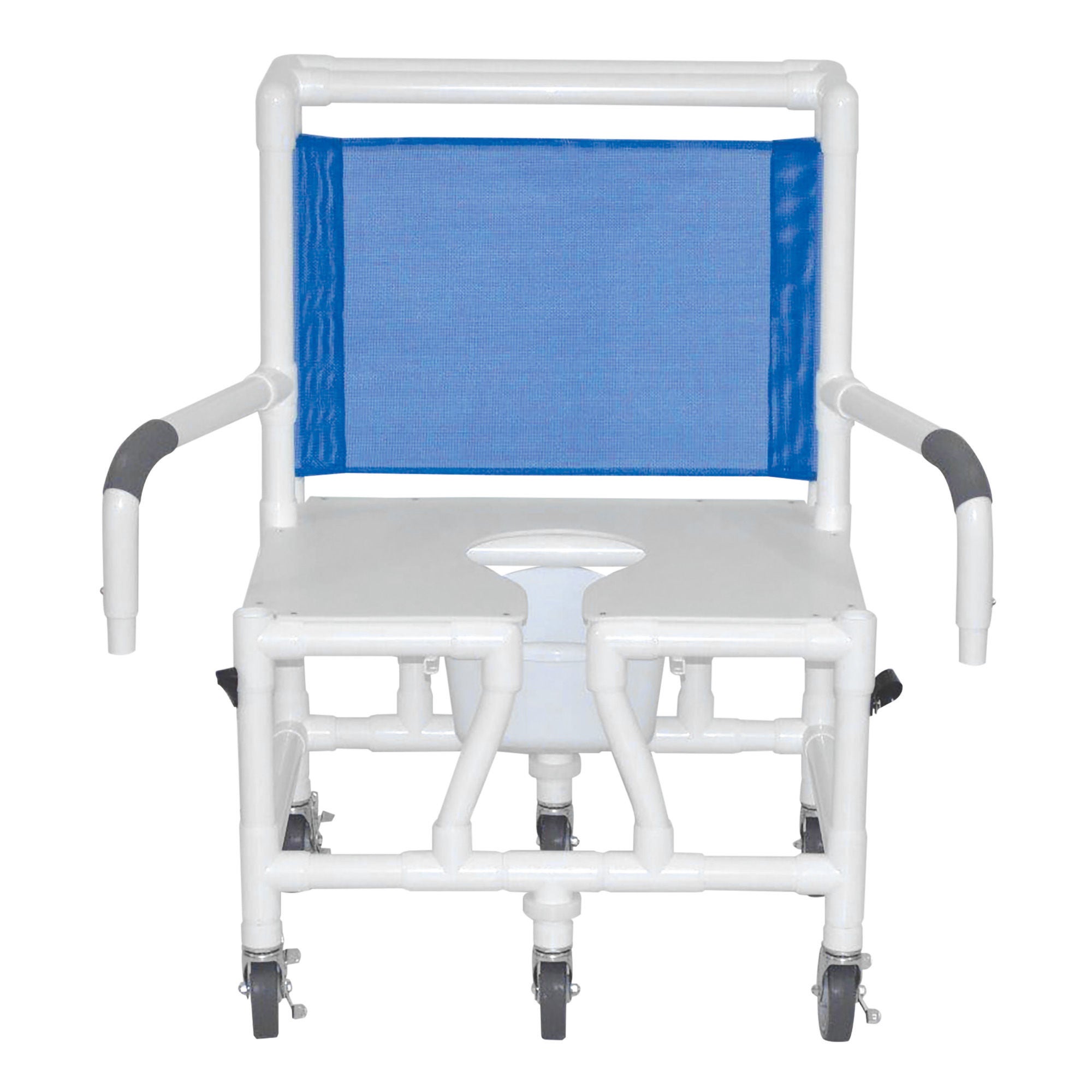 MJM International - S126-5BAR-DDA-SQ-PAIL Shower Chair 100 Series Swing-Away Arms PVC Frame Mesh Backrest 26 Inch Seat Width 600 lbs. Weight Capacity