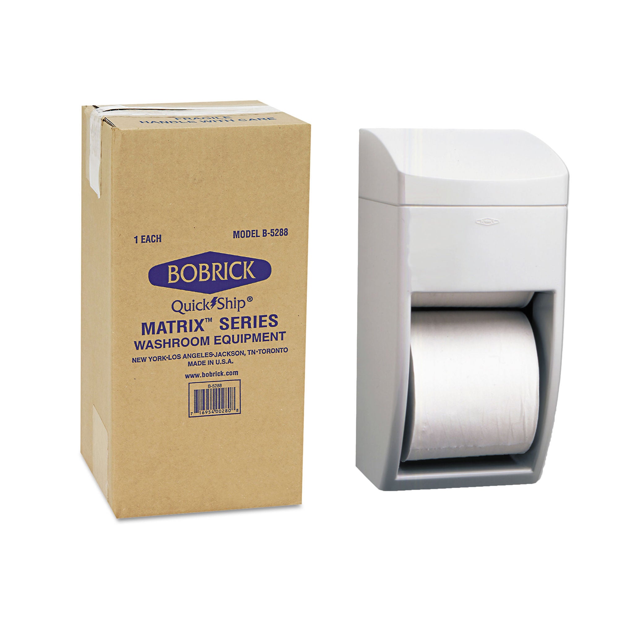 Essendant Co-United Stationers - BOB5288 Toilet Tissue Dispenser Bobrick Matrix Gray ABS Plastic Manual Pull 2 Rolls Wall Mount
