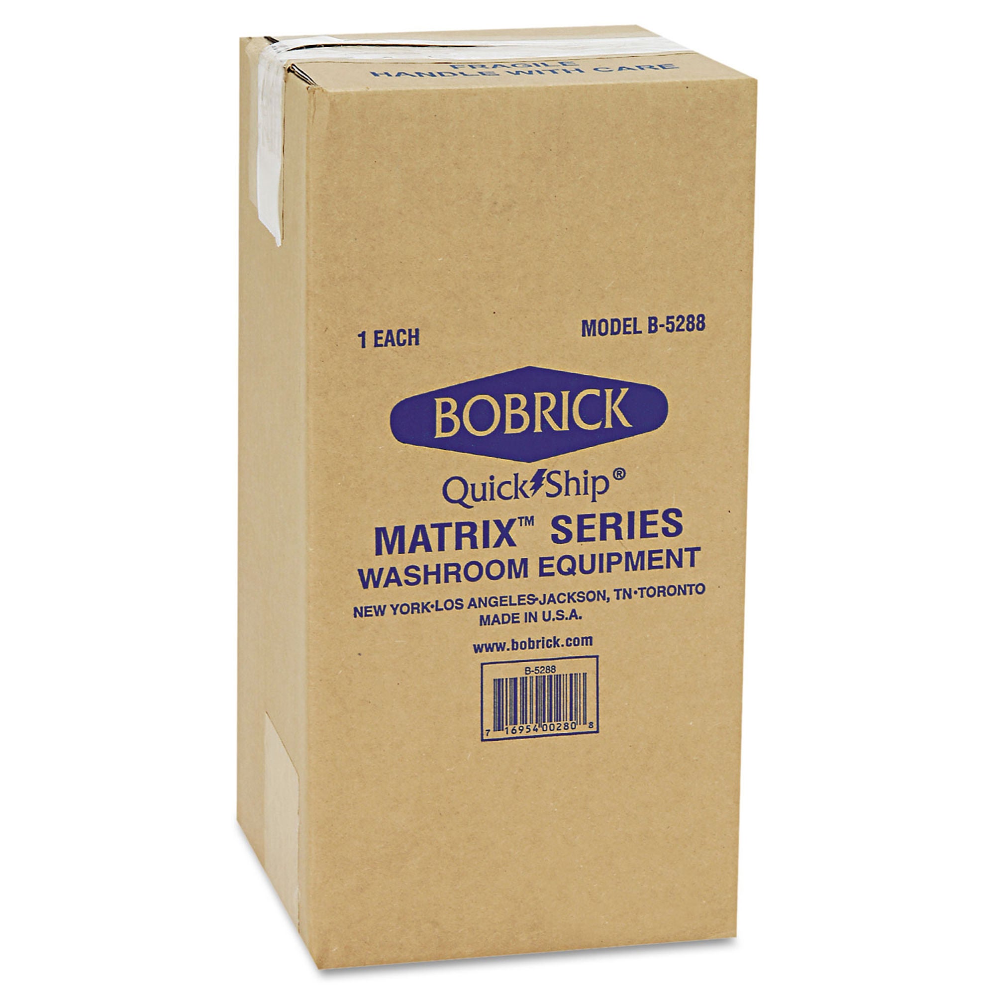 Essendant Co-United Stationers - BOB5288 Toilet Tissue Dispenser Bobrick Matrix Gray ABS Plastic Manual Pull 2 Rolls Wall Mount
