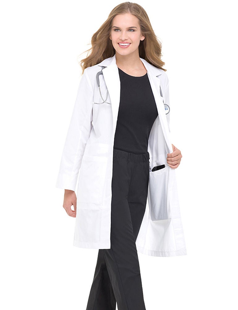 Landau Uniforms - 3165WWXY8 Lab Coat White Size 8 Knee Length 65% Polyester / 35% Cotton Reusable