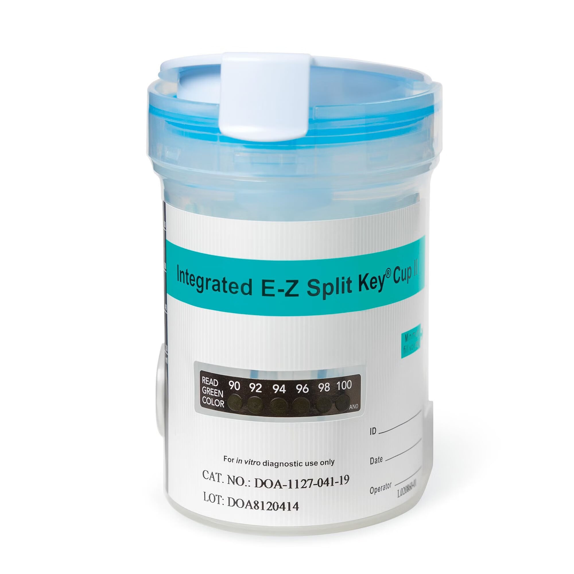 Abbott Rapid Dx North America LLC - DUD-157-012-019 Drugs of Abuse Test Kit E-Z Split Key® Cup A.D. AMP, COC, mAMP/MET, OPI, THC (CR, GL, NI, OX, pH, SG) 25 Tests CLIA Waived