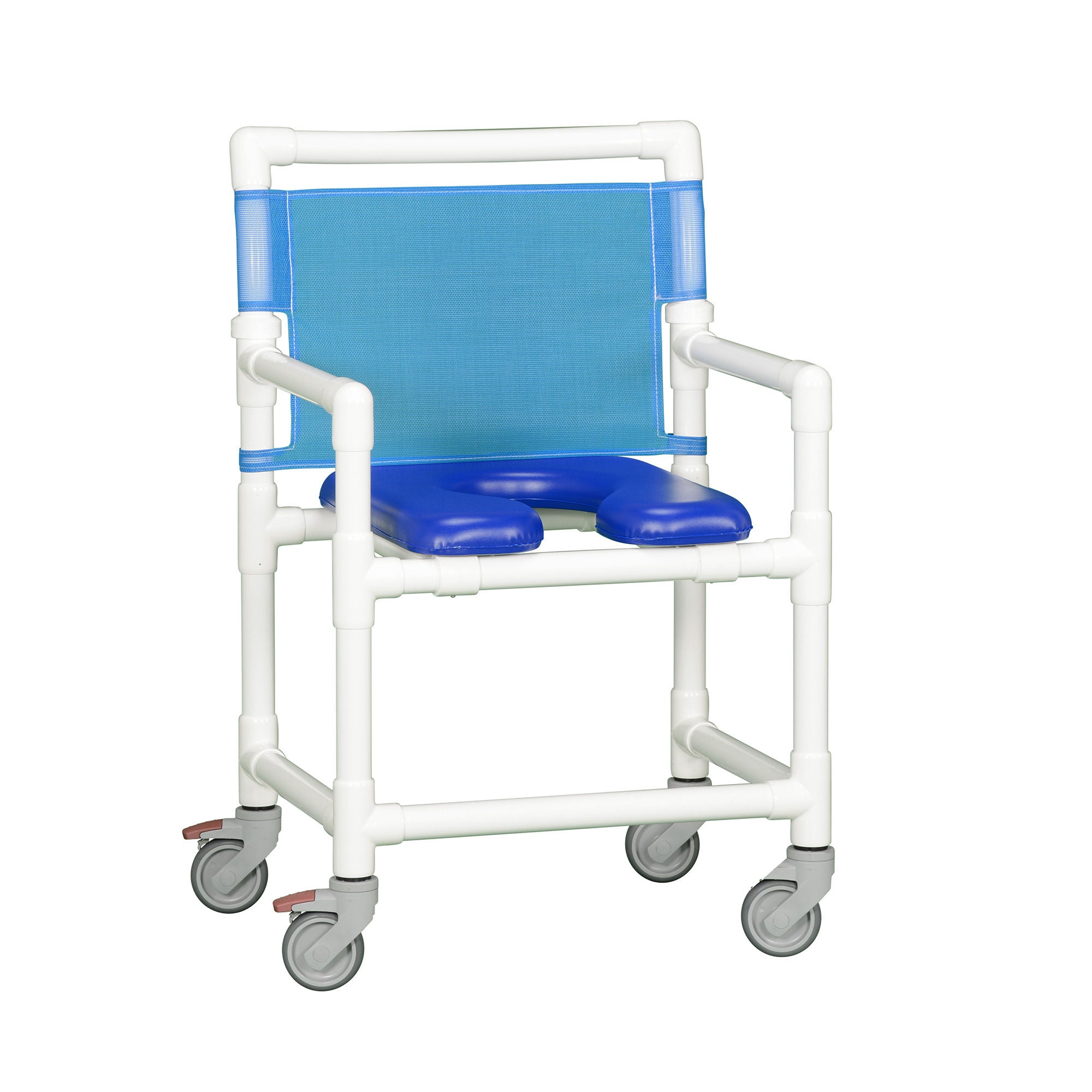 IPU - VL OF9200 MS Shower Chair ipu® Fixed Arms PVC Frame Mesh Backrest 25 Inch Seat Width 350 lbs. Weight Capacity