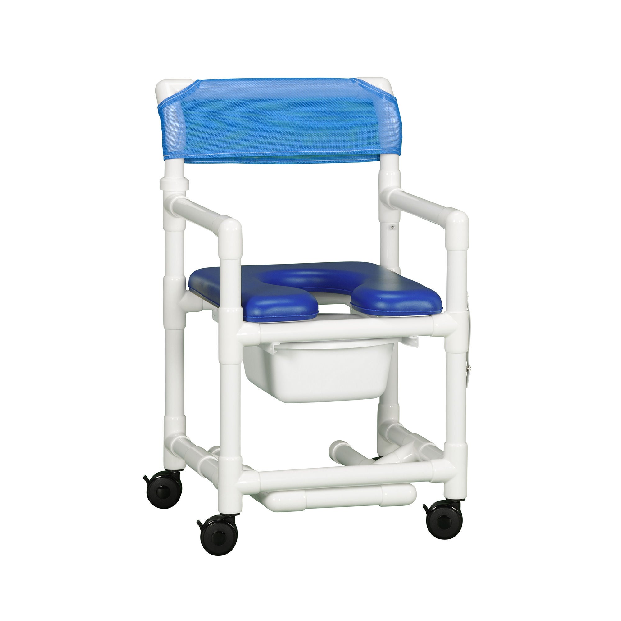 IPU - VL OF17 P FRLSA Commode / Shower Chair ipu® Fixed Arms PVC Frame Mesh Backrest 21-3/4 Inch Seat Width 300 lbs. Weight Capacity