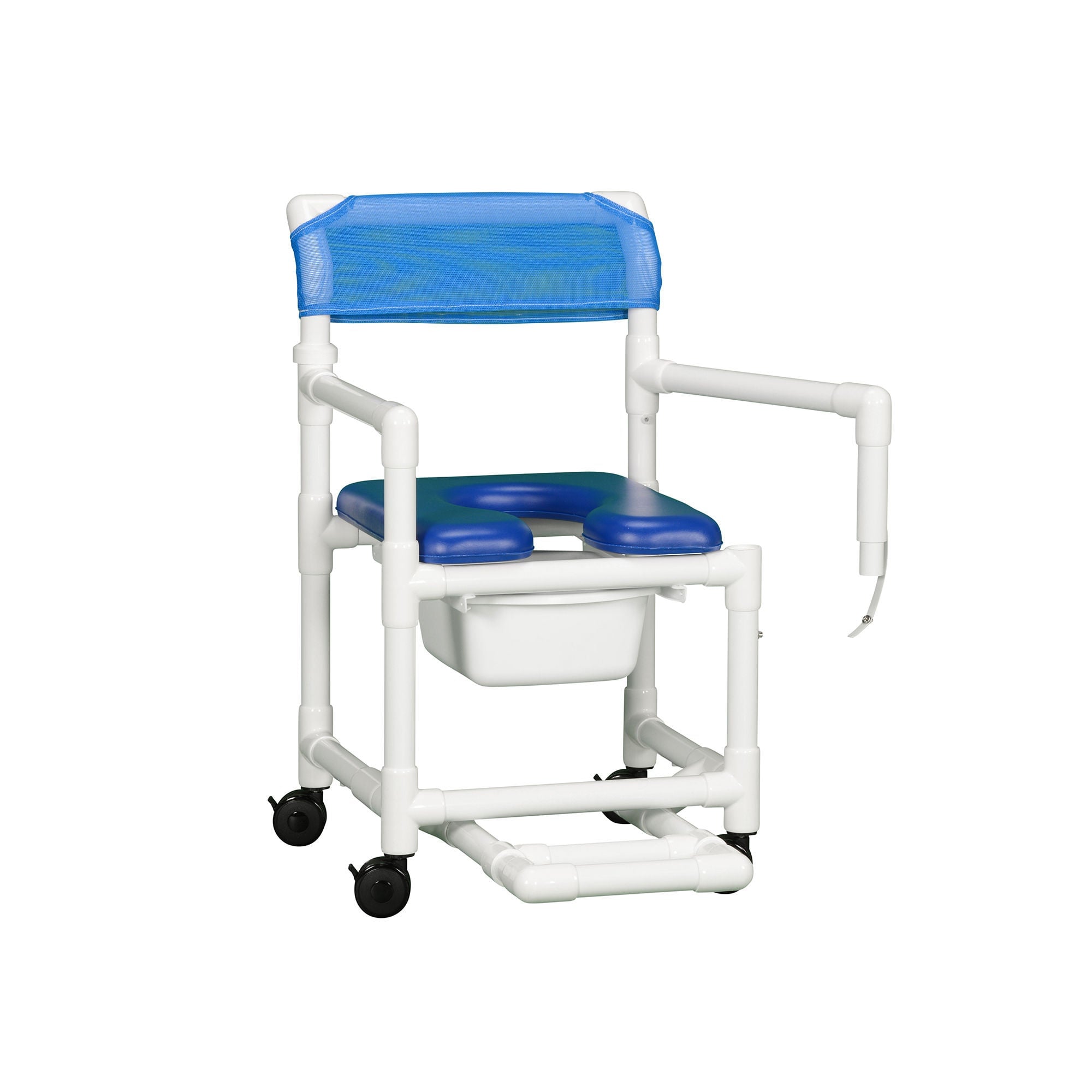 IPU - VL OF17 P FRLSA Commode / Shower Chair ipu® Fixed Arms PVC Frame Mesh Backrest 21-3/4 Inch Seat Width 300 lbs. Weight Capacity