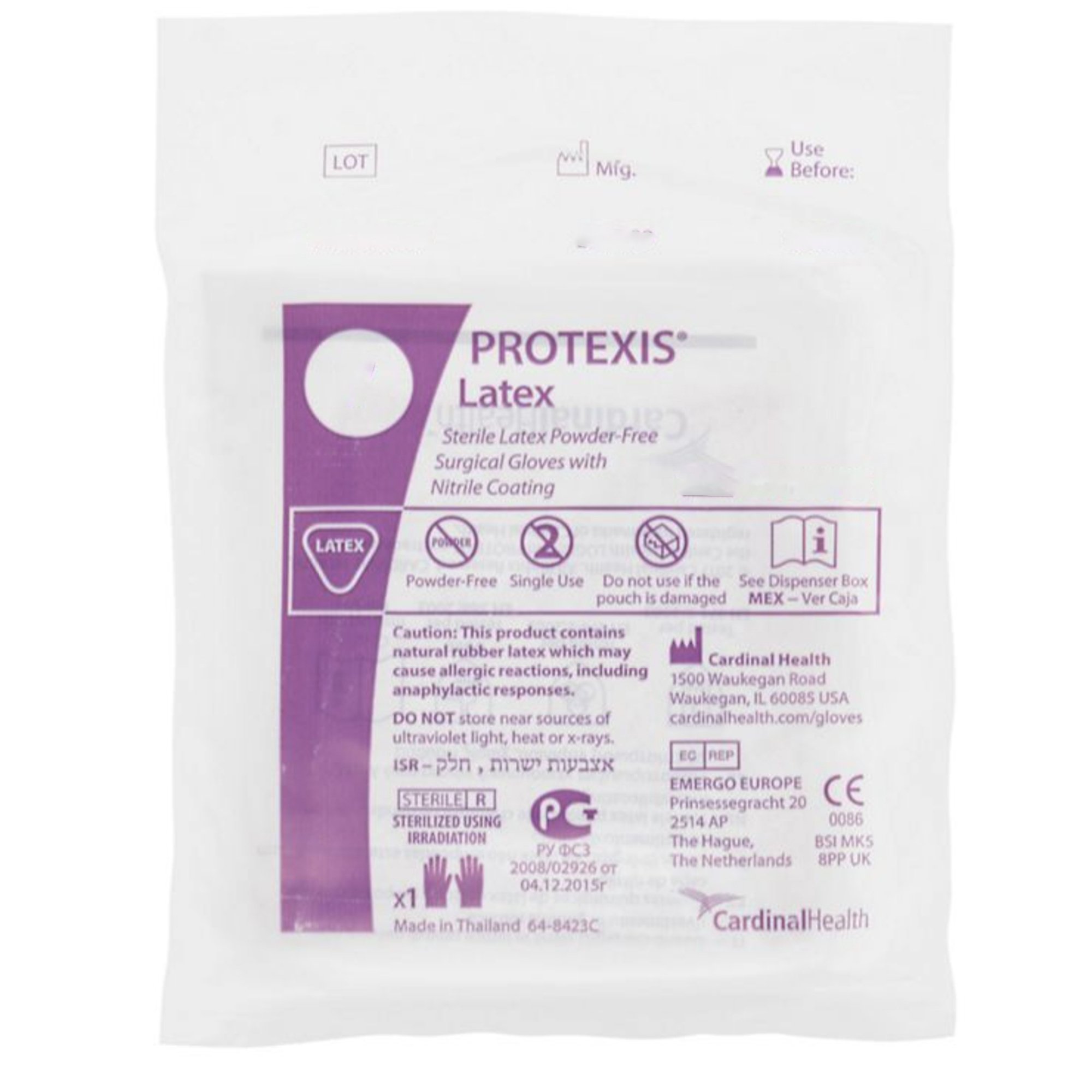 Cardinal 2D72NS85X - Protexis™ Latex Surgical Gloves with Nitrile Coating, Size 8.5, Light Brown - 1/Pair, 50/Box, 200/Case