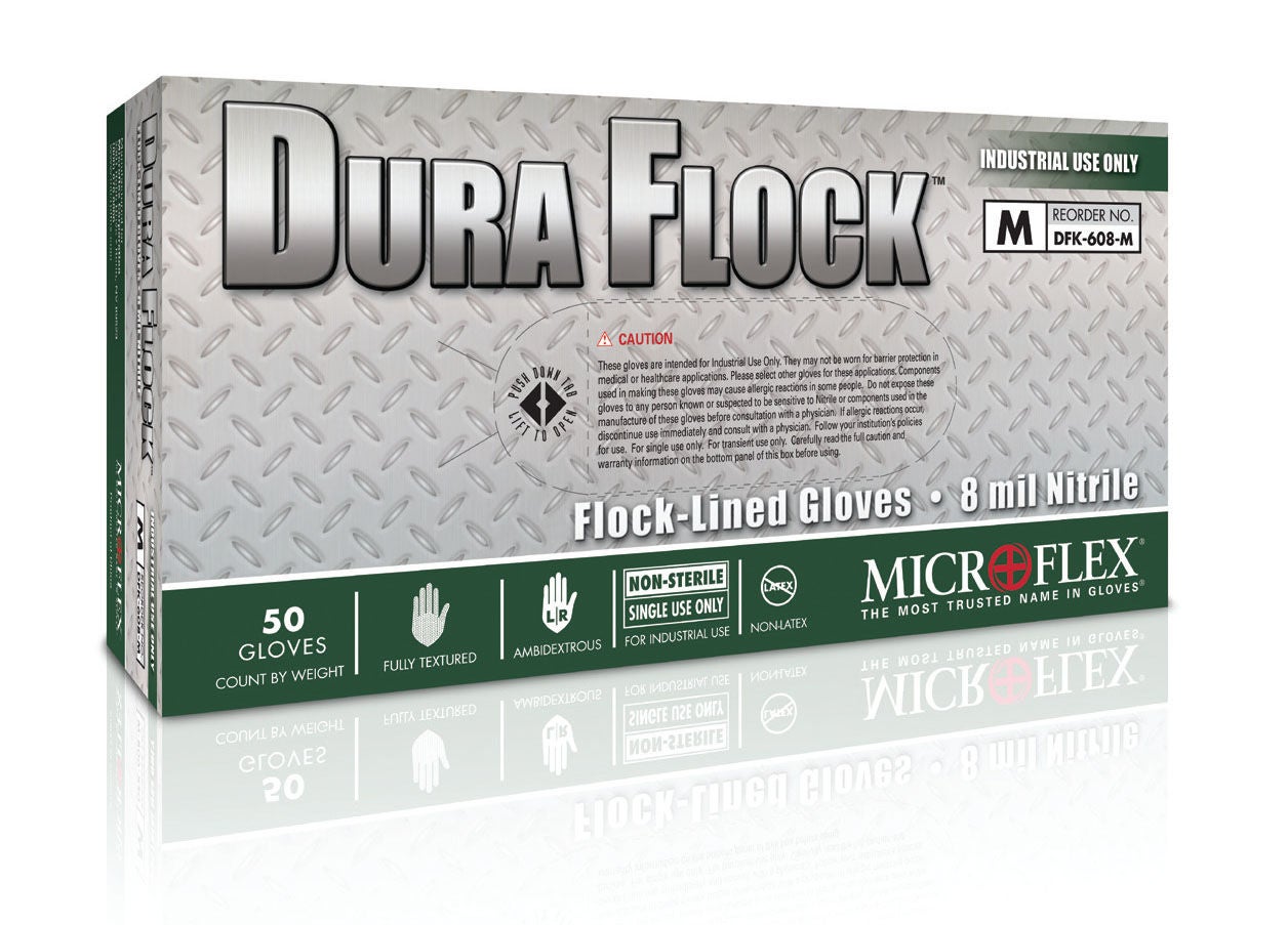 Microflex Medical - DFK-608-M Dura Flock™ Flock Lined Glove