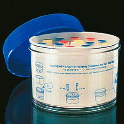 Fisher Anatomical - 1535050 Mr. Frosty Storage Container 3.44 X 4.63 Inch, Translucent with Blue Cap, Polycarbonate / Polyethylene Construction For Storage of 12 to 18 Cryogenic Tubes