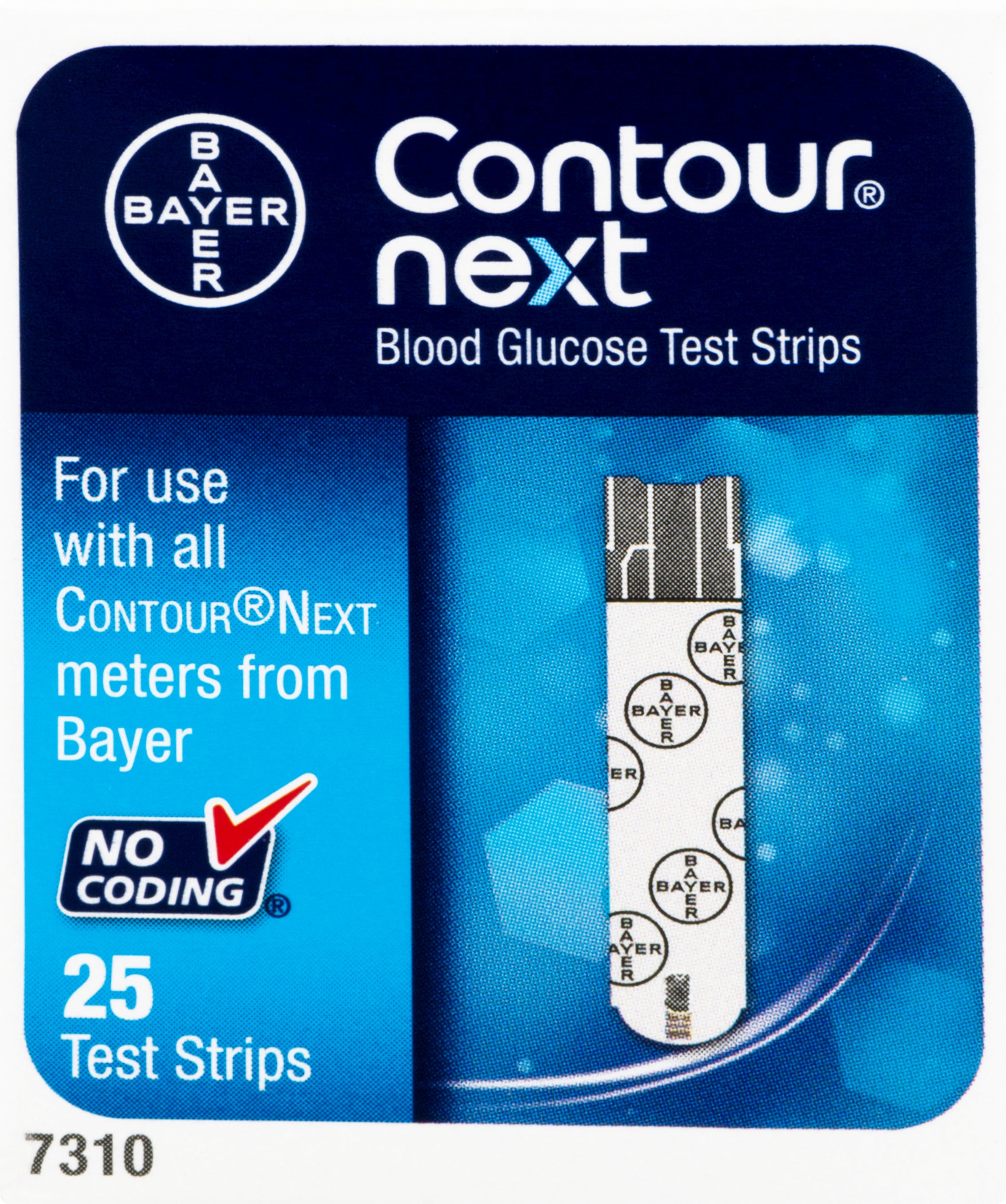 Ascensia Diabetes Care - 7310 Blood Glucose Test Strips Contour® 25 Strips per Pack For Contour® Next One Meter