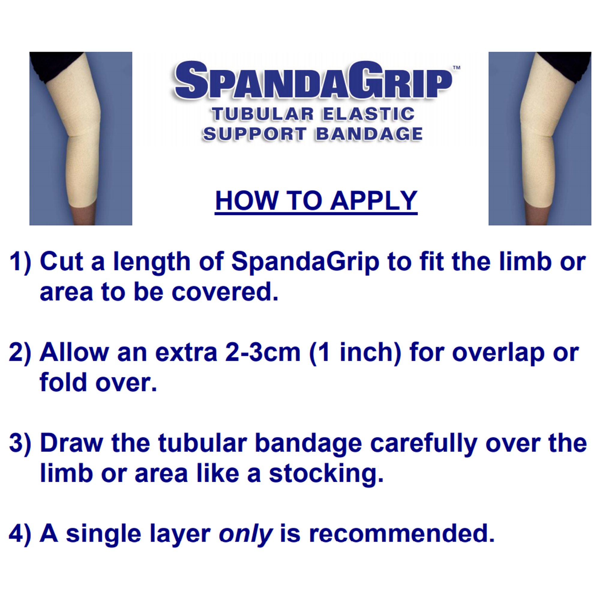 Medi-Tech International SAG13115 - SpandaGrip™ Elastic Tubular Support Bandage, 4 Inch x 11 Yard - 1/Box