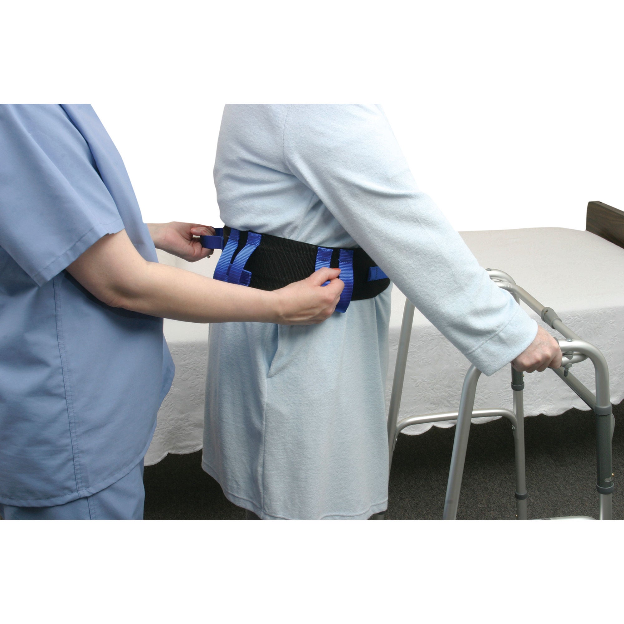 Alimed - 2970010245 Gait Belt with Handles AliMed® 56 Inch Length Black / Blue Nylon