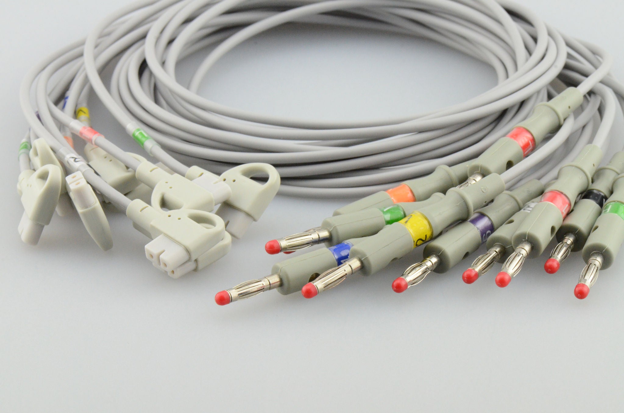 Sage Services Group - L01-10-MSB Lead Wire Set Reusable, Child/Adult Use, Limb/Chest Application Site, 10-Leads, Banana Connector, Mixed Length, Non-Sterile, Multi-Patient Use, Shielded, Alligator Clip Electrode Attachment, AAMI Color Coding For 860284, 8