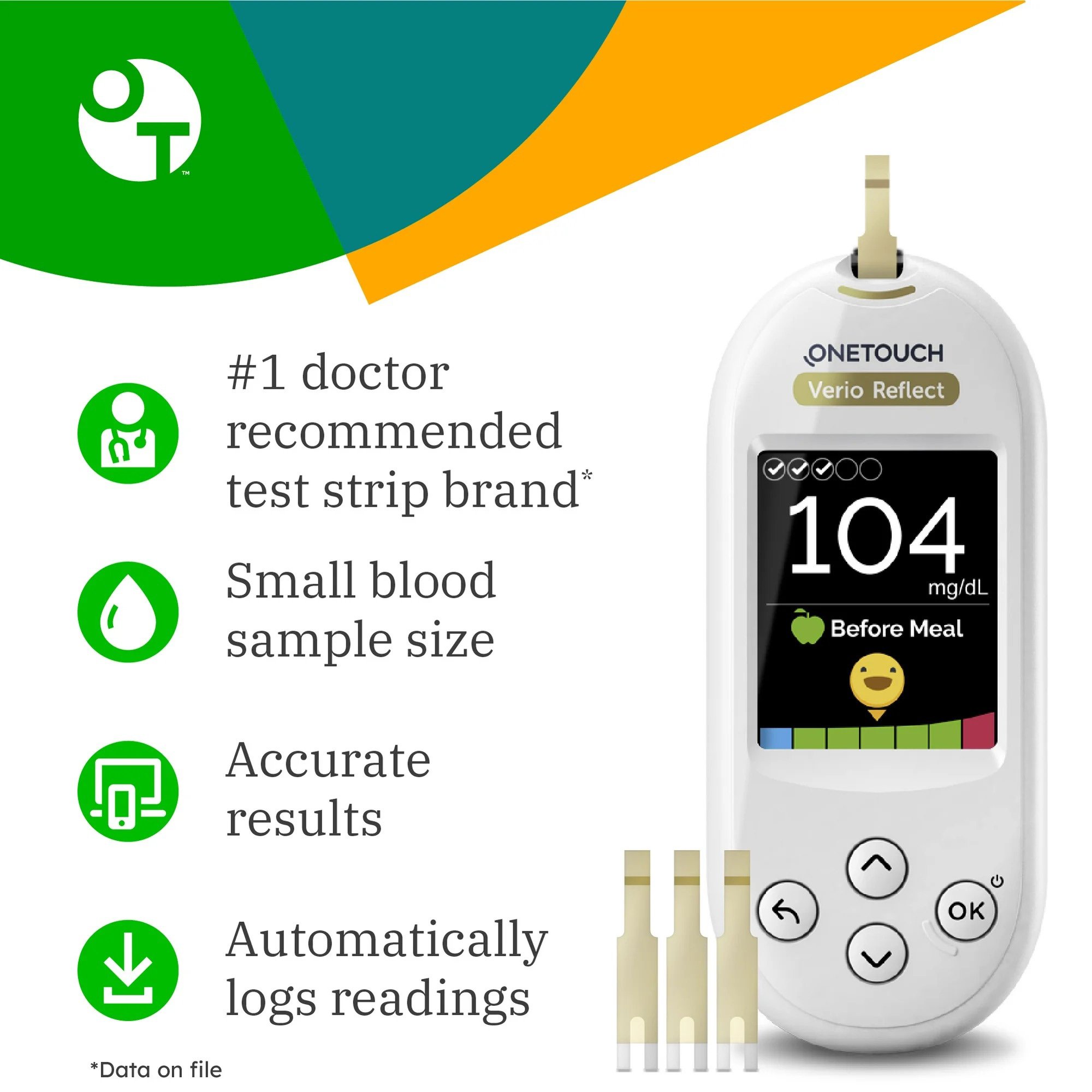 OneTouch Verio Blood Glucose Test Strips 53885027150 by LifeScan