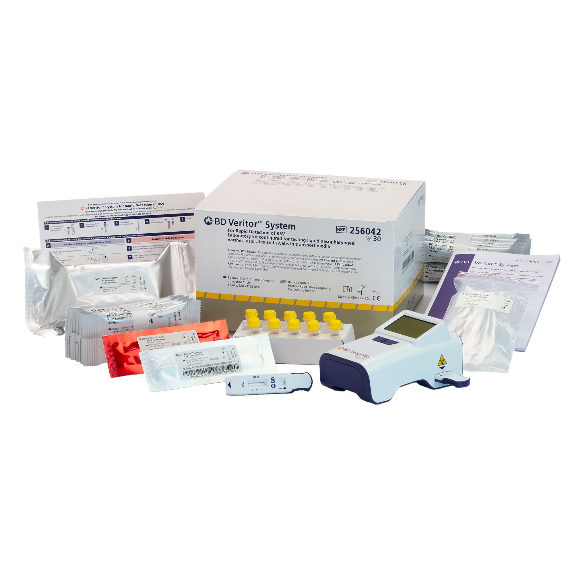 BD - 256042 Respiratory Test Kit BD Veritor™ System Respiratory Syncytial Virus Test (RSV) 30 Tests CLIA Non-Waived