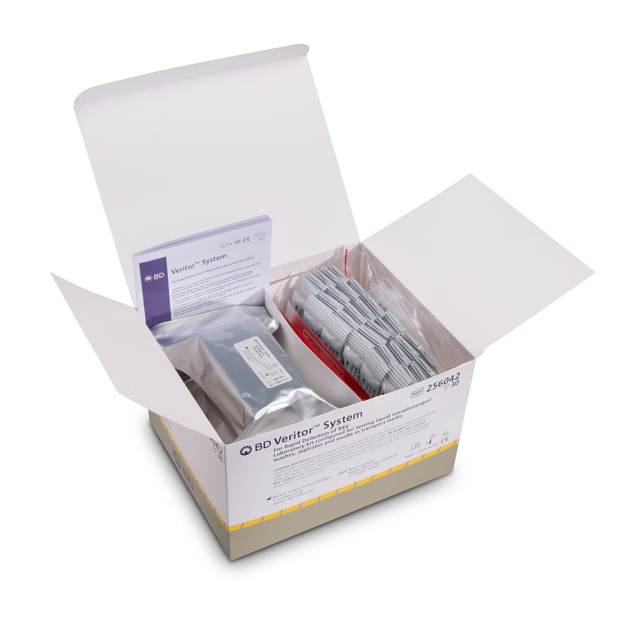 BD - 256042 Respiratory Test Kit BD Veritor™ System Respiratory Syncytial Virus Test (RSV) 30 Tests CLIA Non-Waived