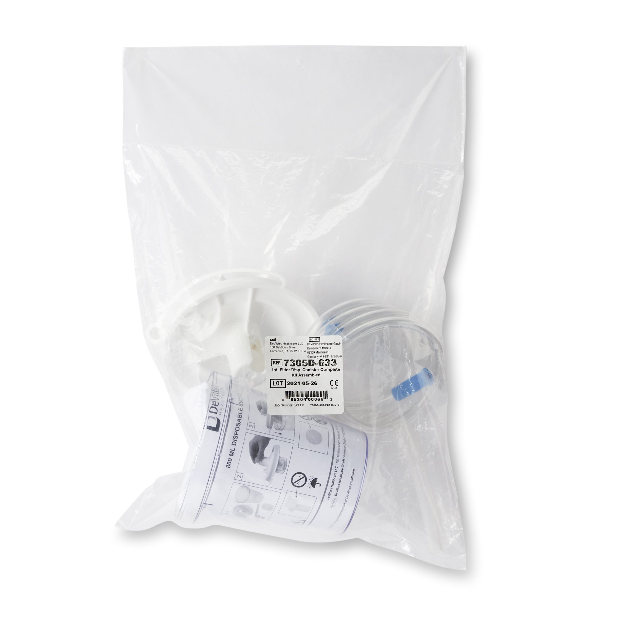 Drive DeVilbiss Healthcare 7305D-633 - Vacu-Aide® QSU Suction Canister for use with 7305 Series DeVilbiss Suction Units - 1/Each