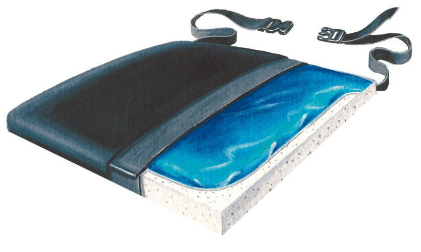 Skil-Care - 751041 Seat Cushion Gel-Foam Thin-Line 18 W X 16 L X 1-1/2 D Inch Foam / Gel