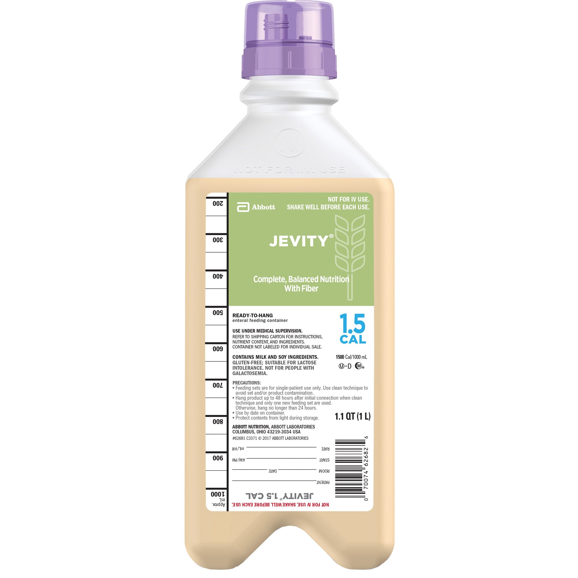 Abbott Nutrition - 62681 Jevity 1.5 Cal Tube Feeding Formula