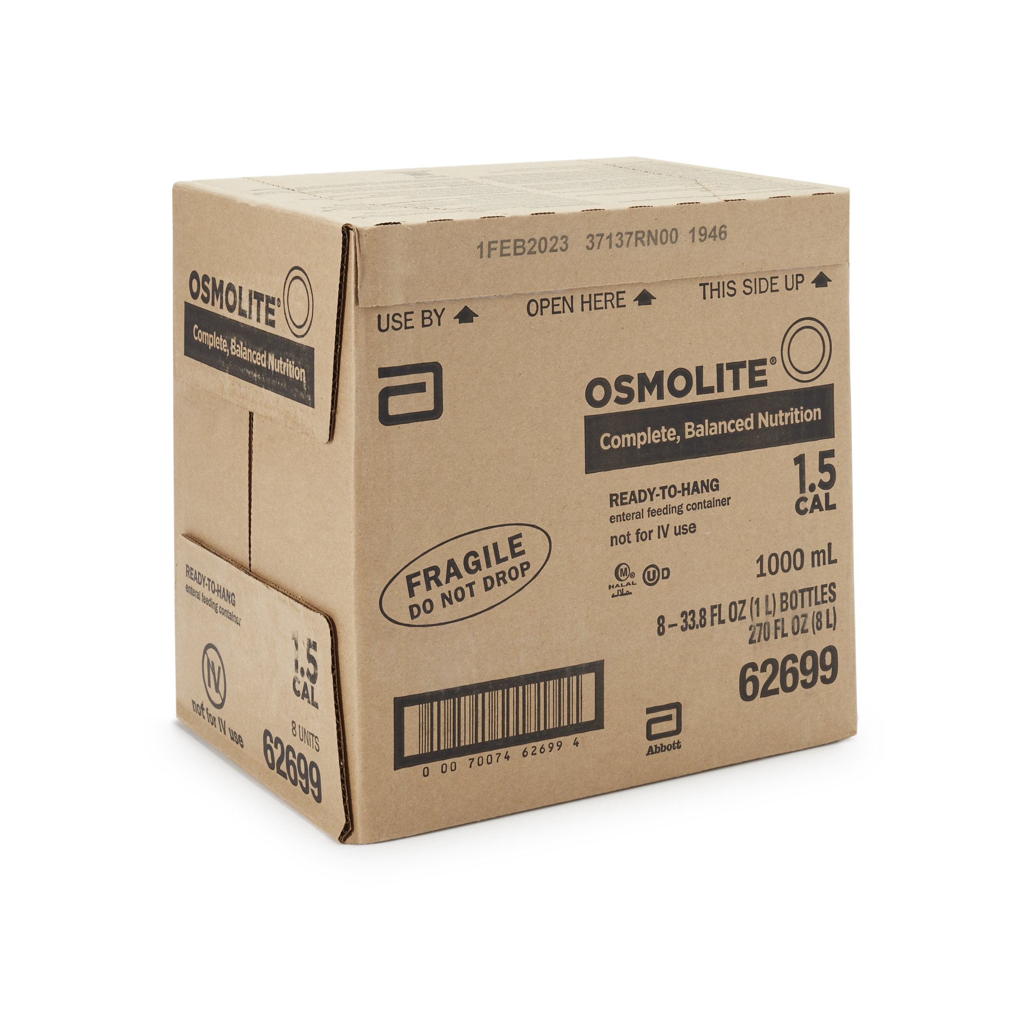 Abbott Nutrition 62699 - Osmolite® 1.5 Cal Tube Feeding Formula, 33.8-ounce bottle - 1/Each, 8/Case