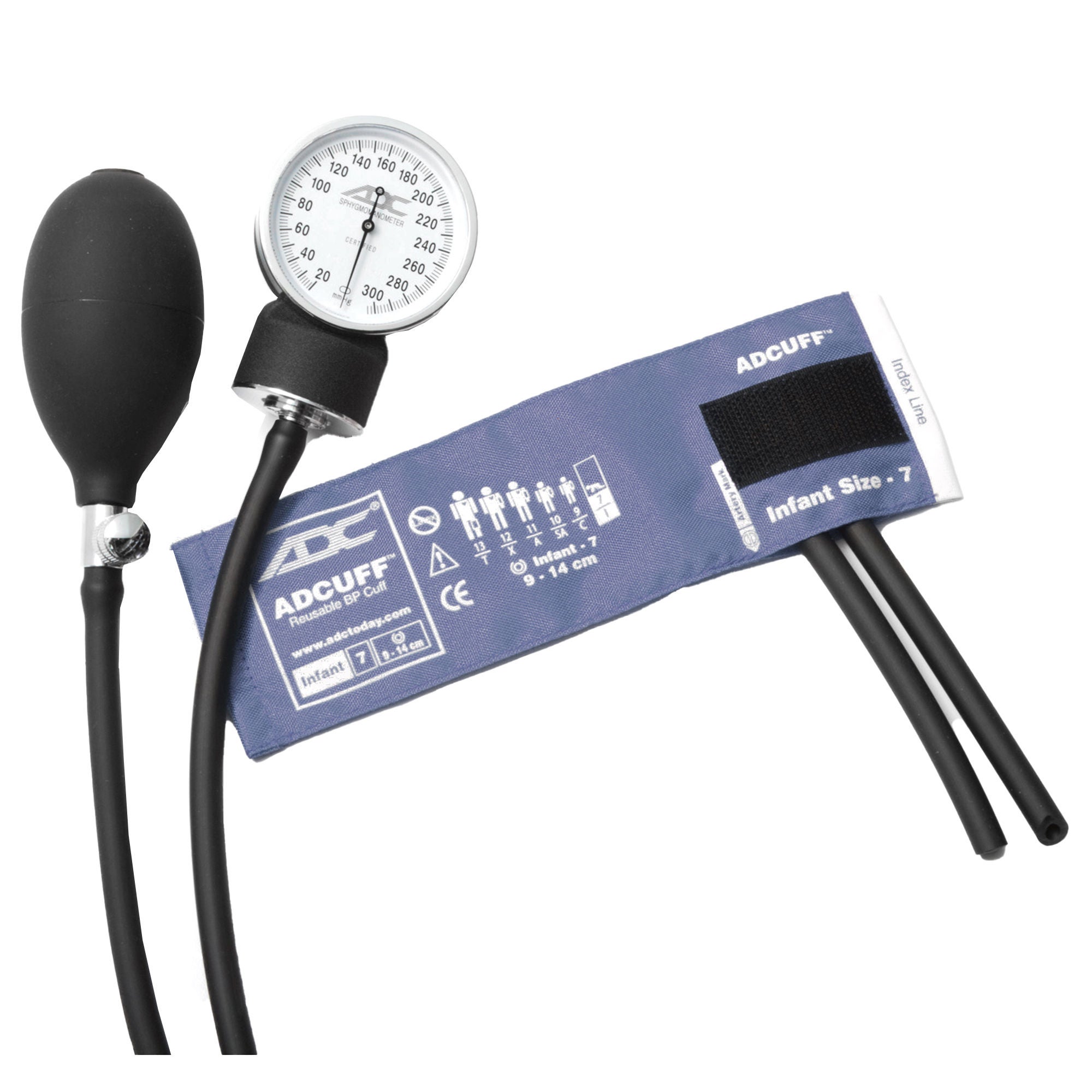 American Diagnostic Corp - 760-7IN Aneroid Sphygmomanometer Unit Prosphyg™760 Series Infant Cuff Arm Nylon Cuff 9 - 14 cm Pocket Aneroid