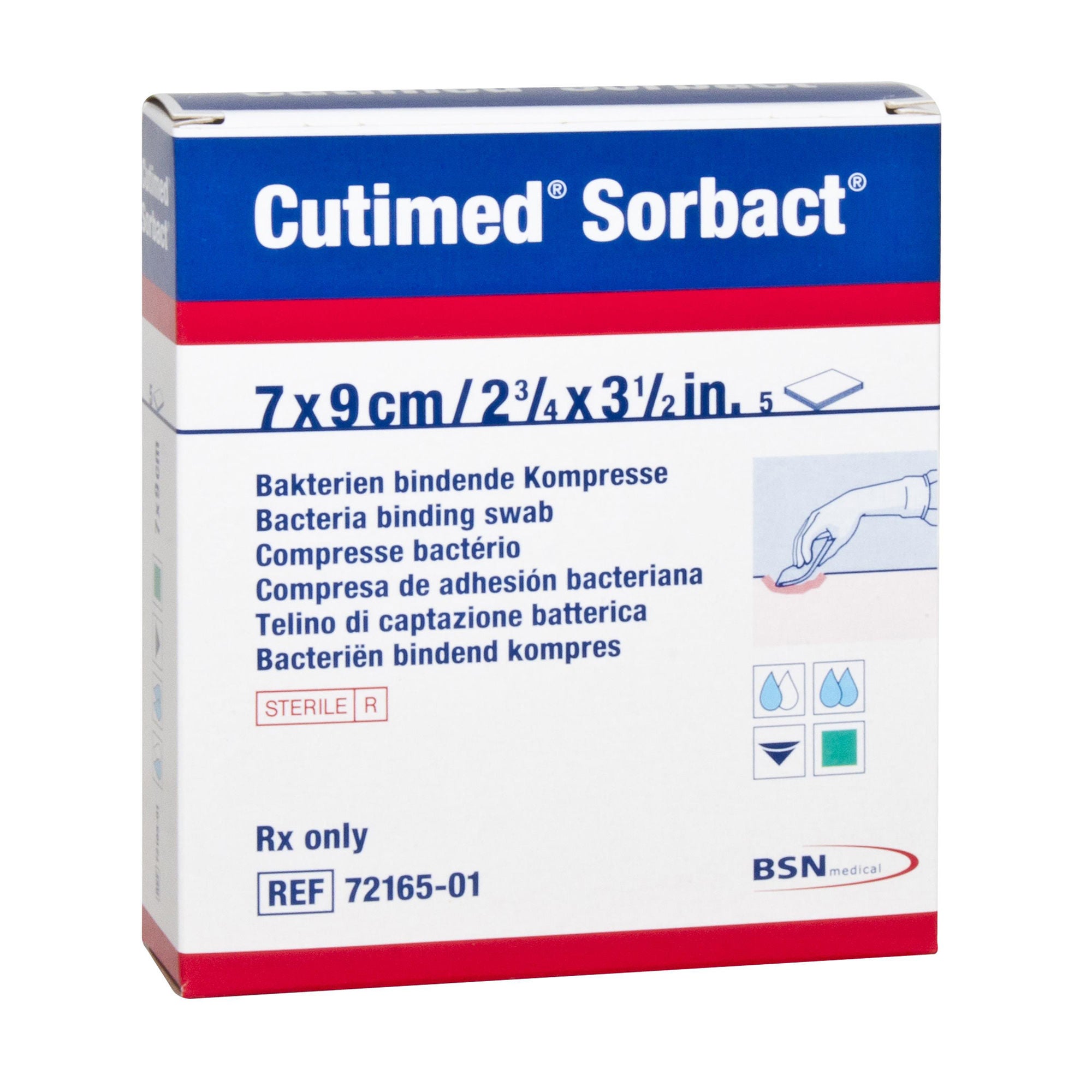 BSN Medical - 7216511 Antimicrobial Mesh Dressing Cutimed® Sorbact® 2-4/5 X 3-1/2 Inch Rectangle Sterile