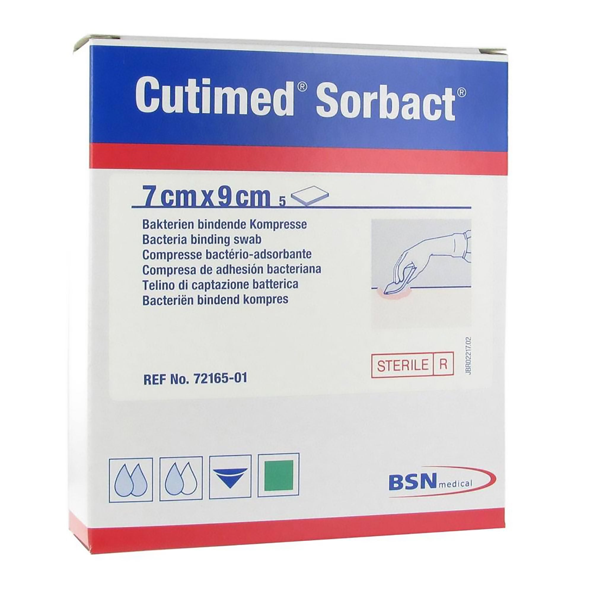 BSN Medical - 7216511 Antimicrobial Mesh Dressing Cutimed® Sorbact® 2-4/5 X 3-1/2 Inch Rectangle Sterile