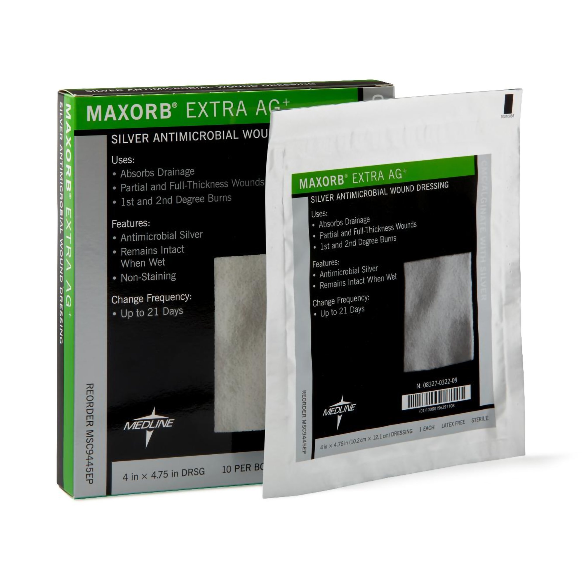 Medline - MSC9445EP Maxorb® Extra Ag+ Calcium Alginate Dressing with Silver