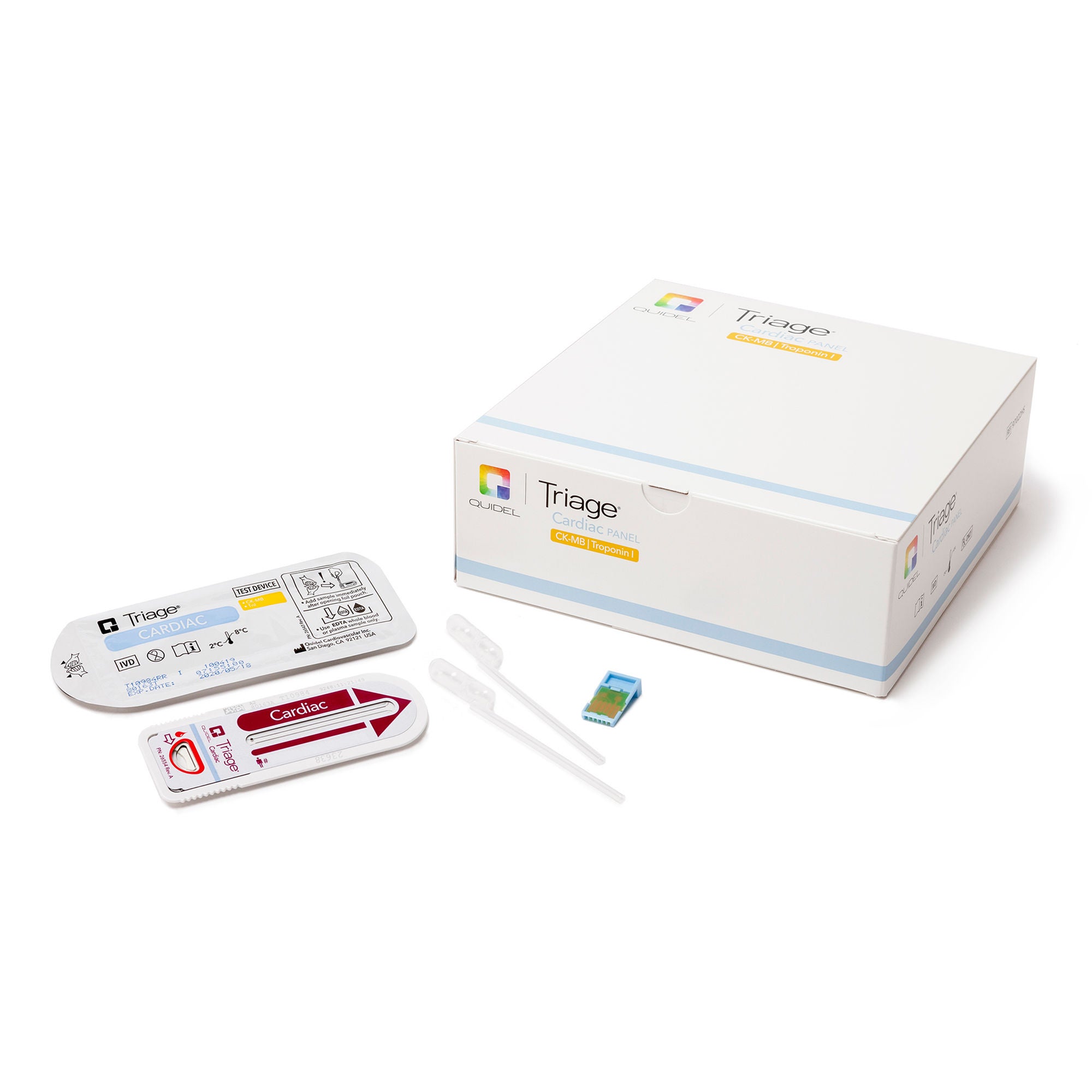 Quidel - 97021BD Heart Health Test Kit Triage® Combo 2 B-Type Natriuretic Peptide (BNP) / D-Dimer / Troponin I 3 X 25 Tests CLIA Non-Waived