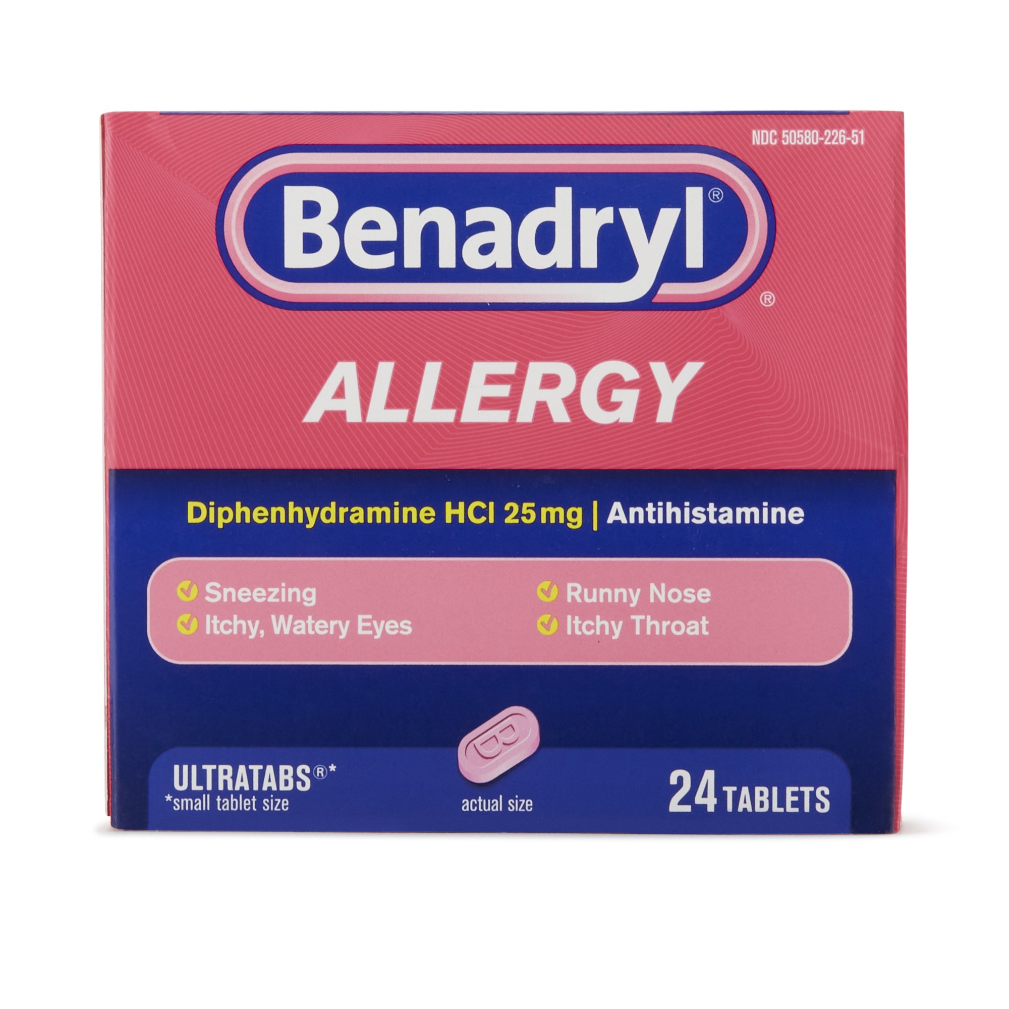 J & J Sales 50580022651 - Benadryl® Diphenhydramine Allergy Relief - 24/Carton