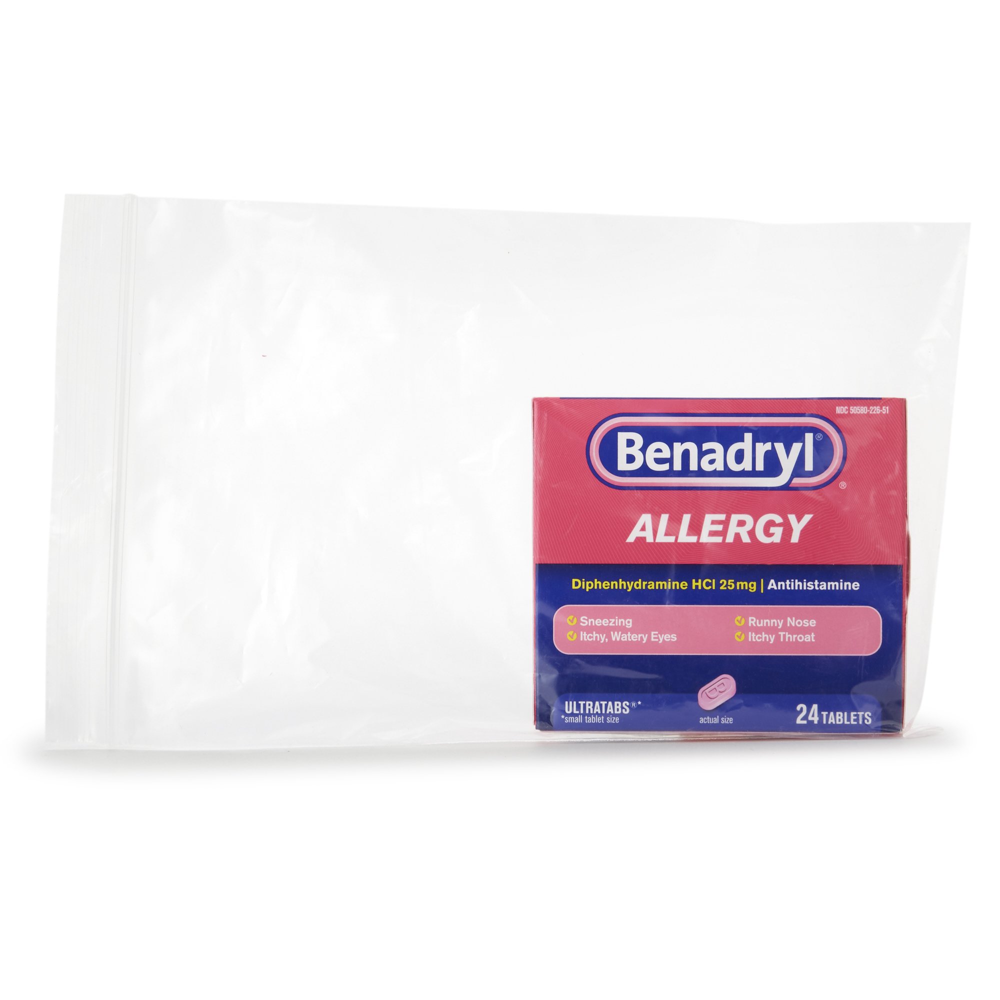 J & J Sales 50580022651 - Benadryl® Diphenhydramine Allergy Relief - 24/Carton