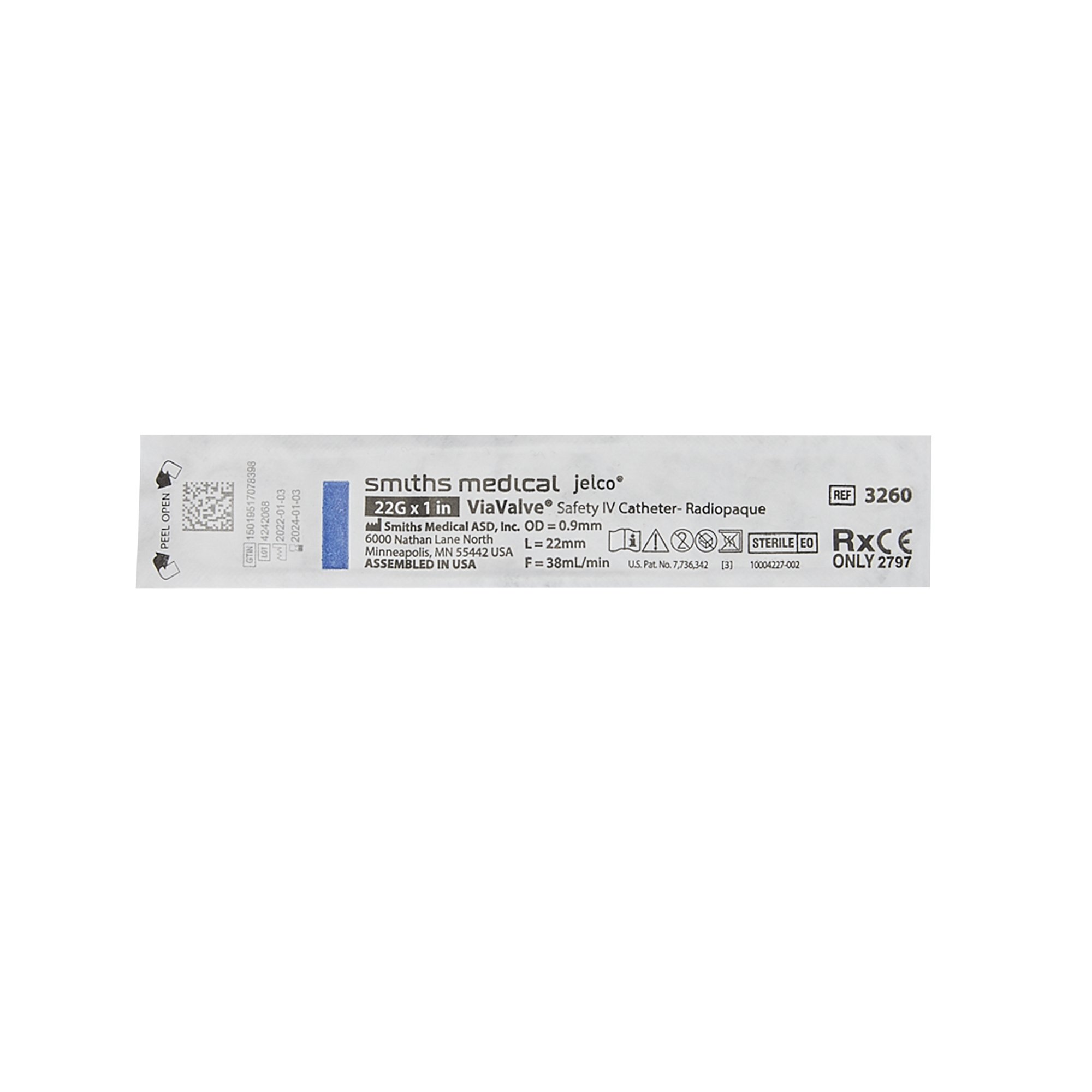 ICU Medical FKA Smiths Medical - 326010 ViaValve™ Peripheral IV Catheter